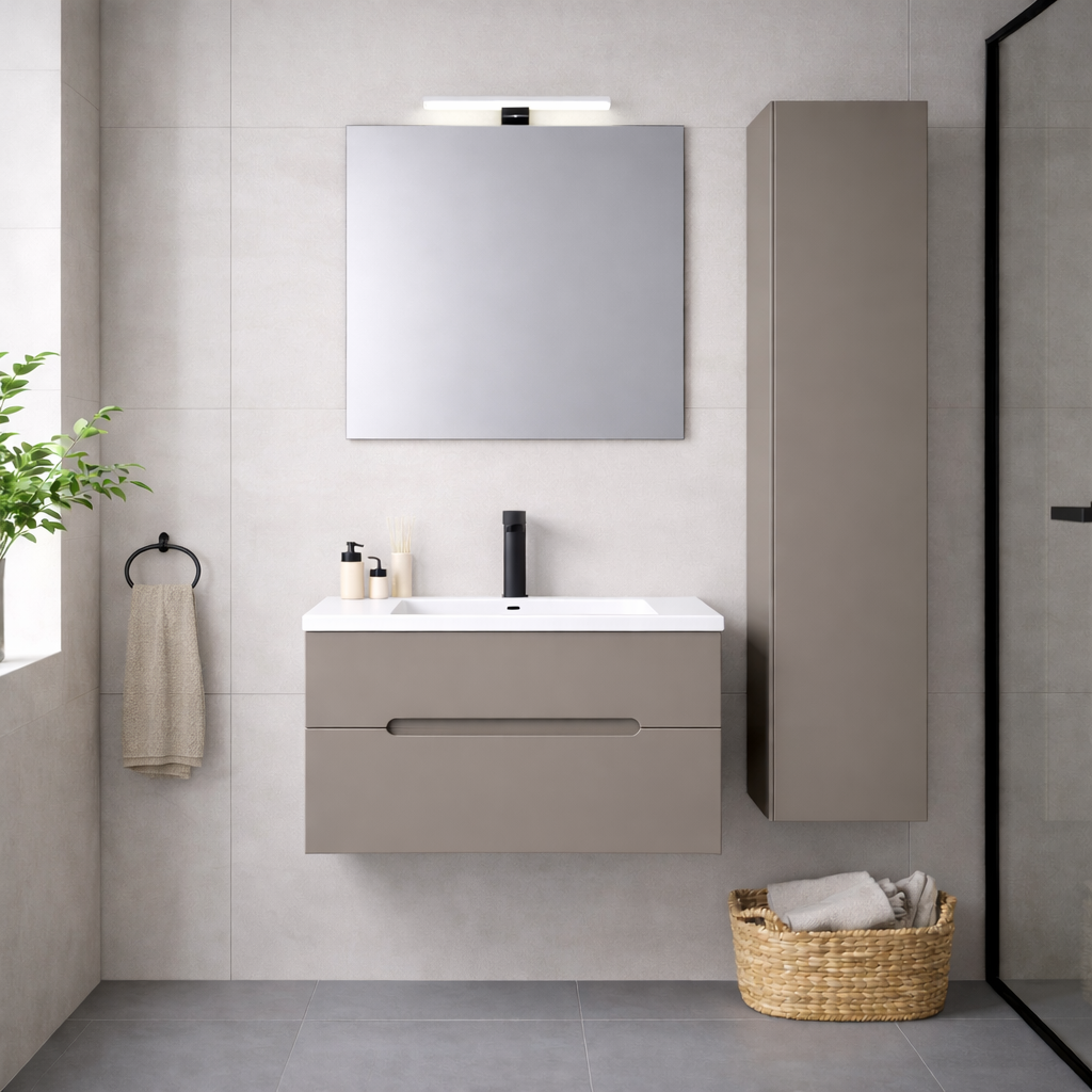 Colonna bagno sospesa Cubi&Co serie Zeus con anta reversibile - 150 cm