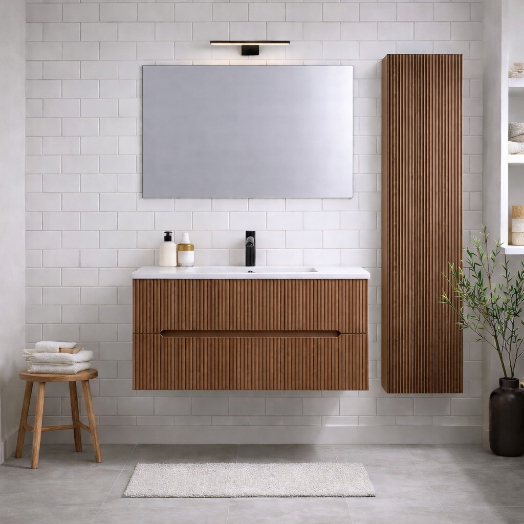 Colonna bagno sospesa cannettata Cubi&Co serie Stick - 150 cm