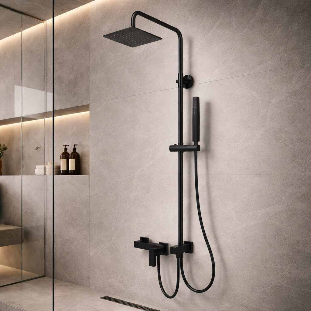 Colonna doccia Evy DocciaGo in acciaio con soffione 20 cm e doccetta 3