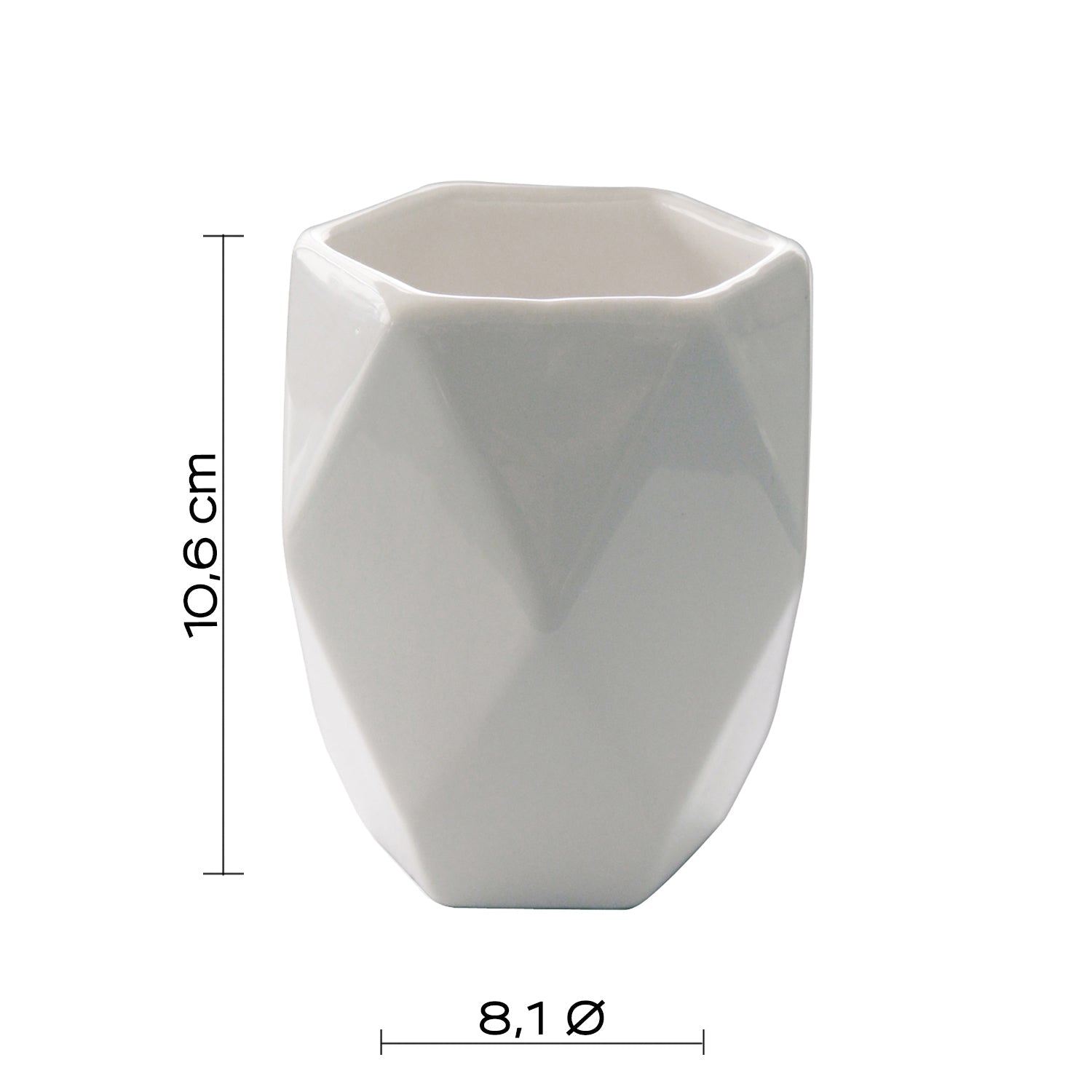  Portaspazzolini in ceramica Gedy serie Dalia - Bianco