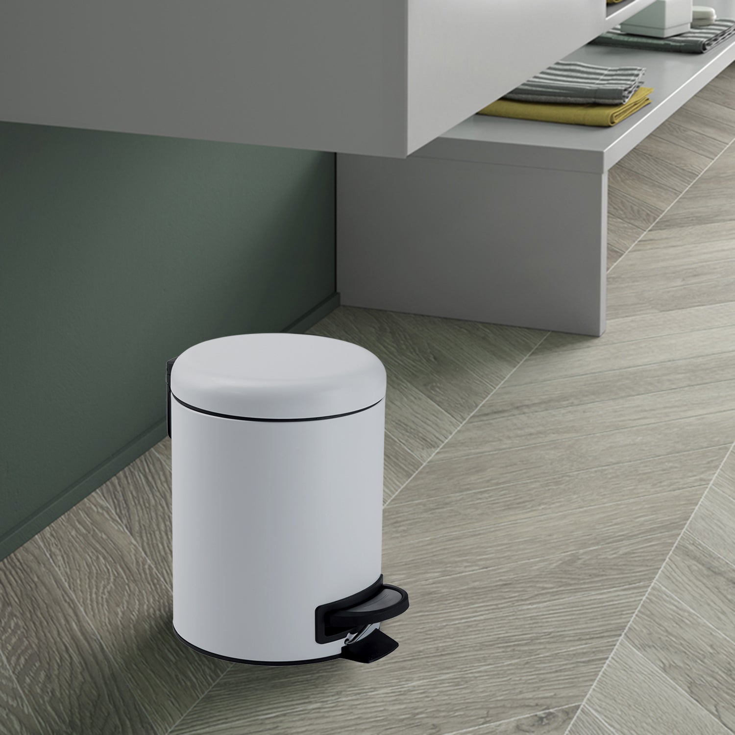  Portarifiuti 3 lt in Acciaio Inox modello Potty di Gedy - Bianco Matt by CeramicStore | Lo specialista del tuo bagno