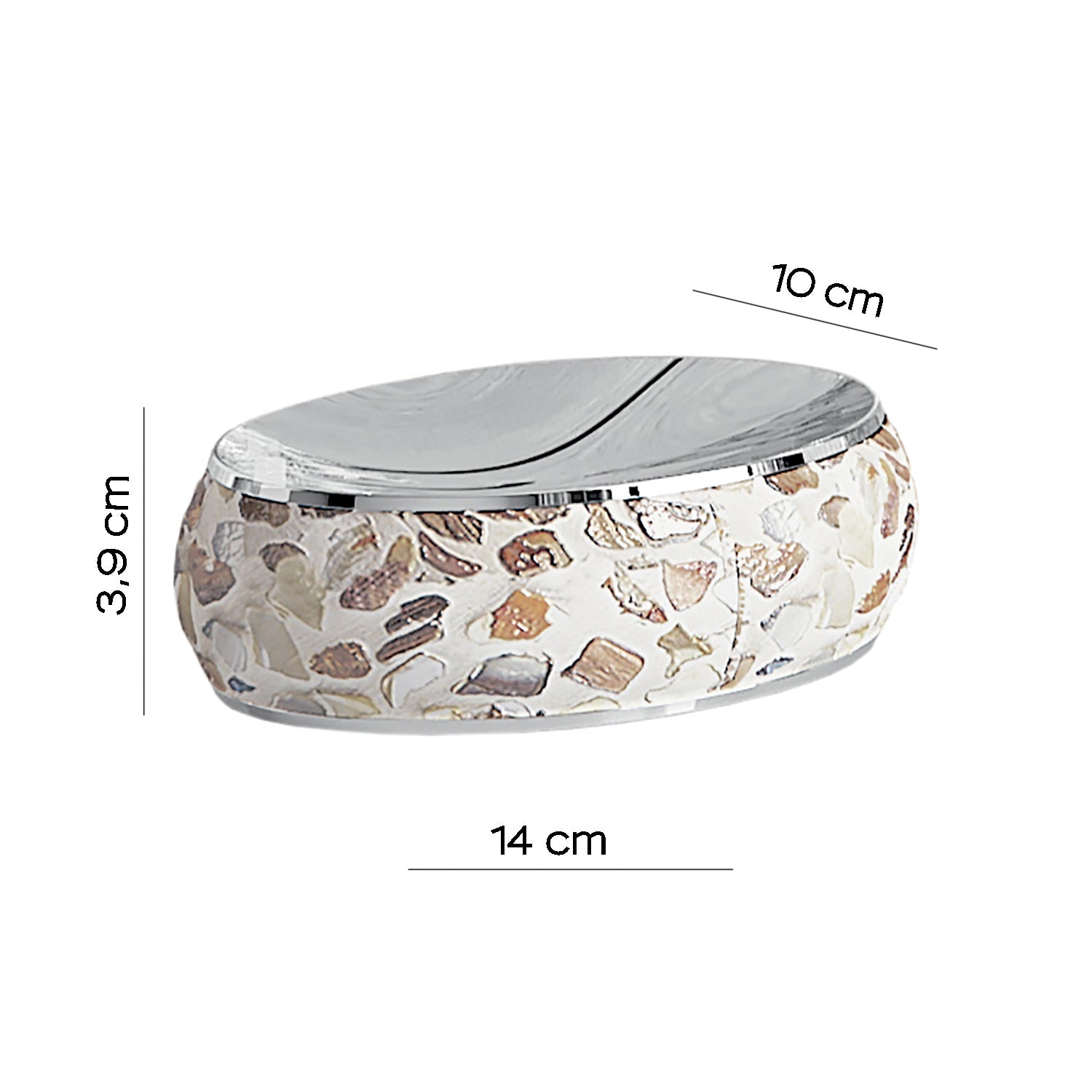  Portasapone in ceramica e madreperla Gedy serie Marina - Crema