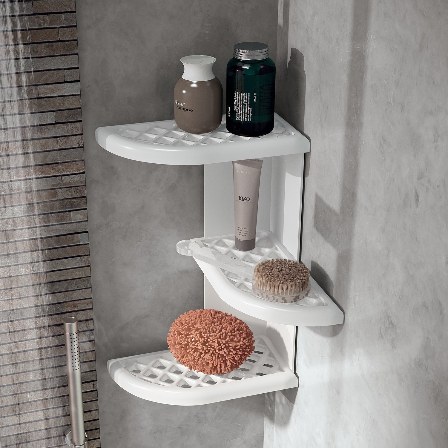  Portaoggetti doccia angolare modello Oscar di Gedy - Bianco by CeramicStore | Lo specialista del tuo bagno
