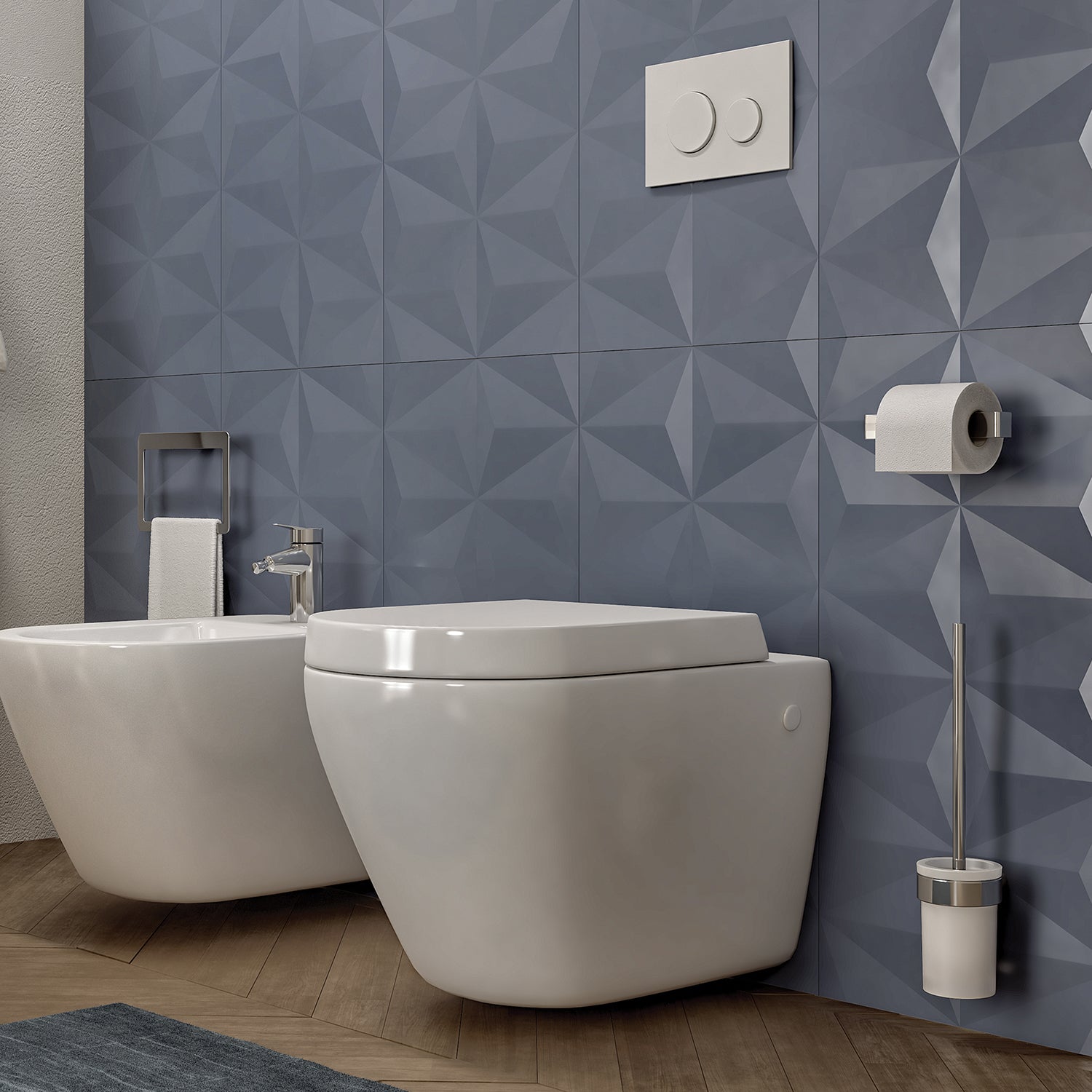  Portarotolo a muro Gedy serie Pirenei - Cromato