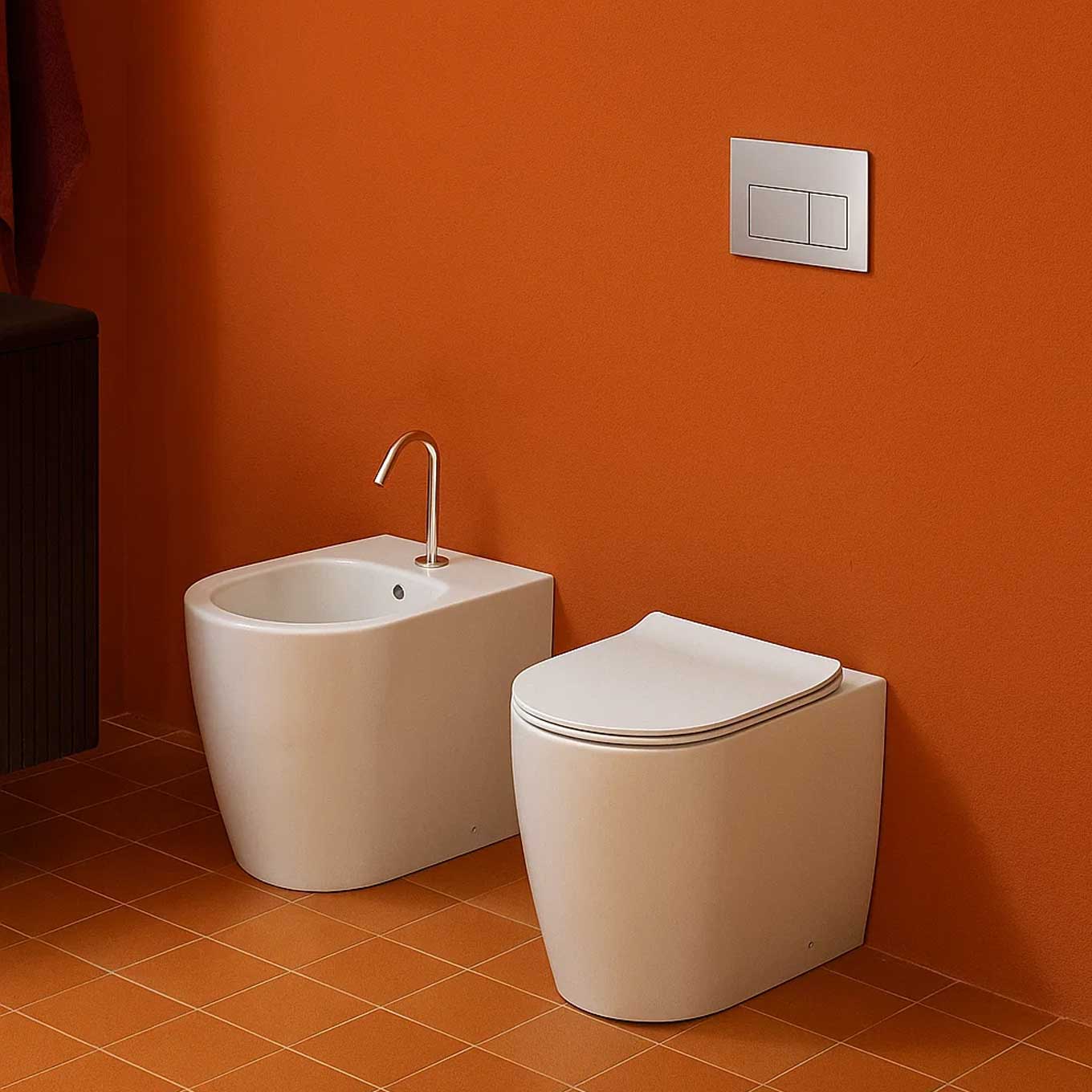 Sanitari senza Brida Filo muro Falerii  Foglia Medium wc bidet sedile softclose