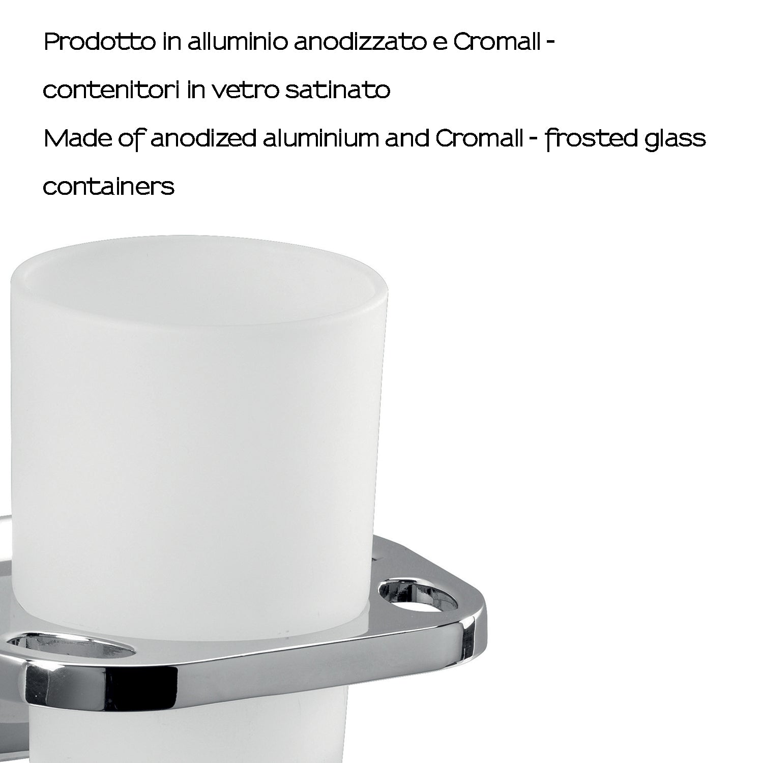  Portaspazzolini a muro in alluminio anodizzato di Gedy serie K2 - Cromato by CeramicStore | Lo specialista del tuo bagno