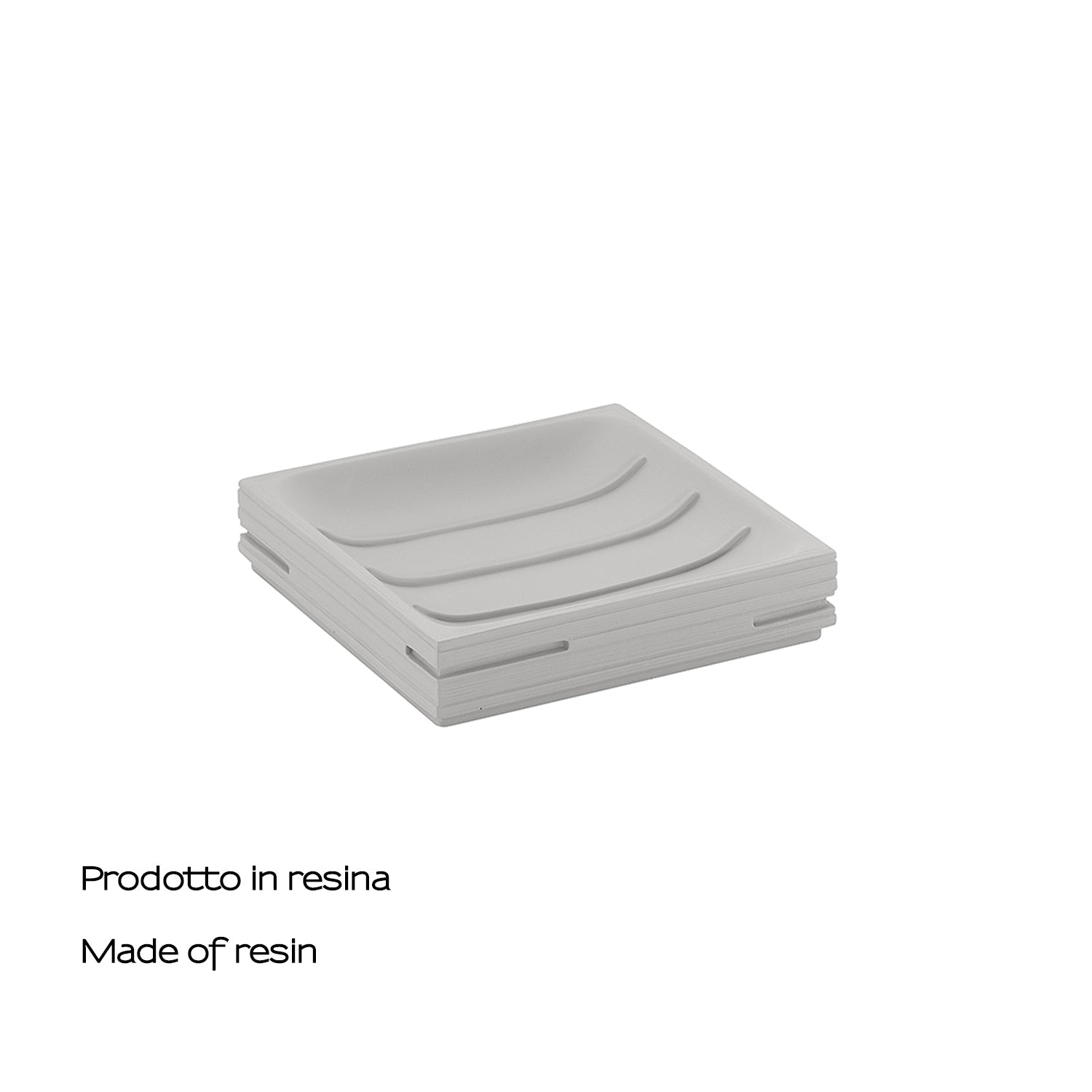  Portasapone da appoggio in resina di Gedy serie Quadrotto - Grigio