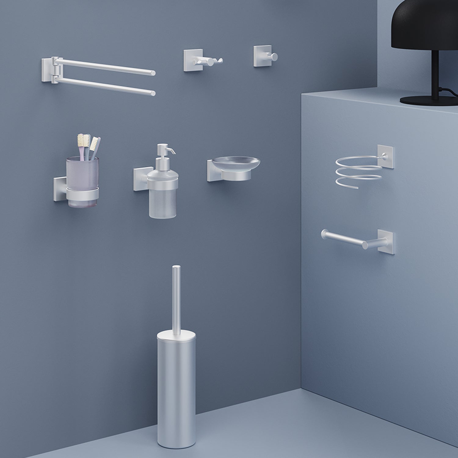  Appendiabiti doppio a muro di Gedy serie Fuji - Spazzolato by CeramicStore | Lo specialista del tuo bagno