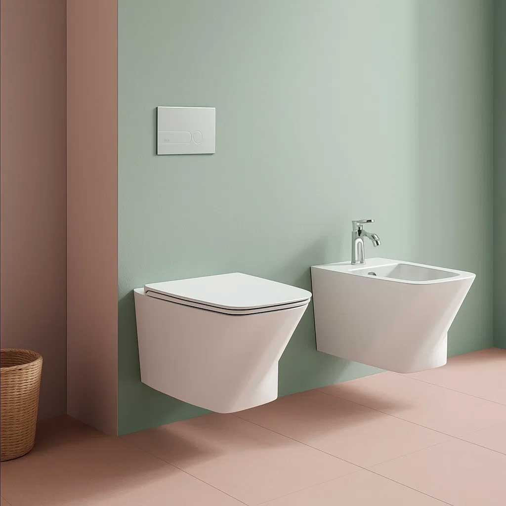 Coppia sanitari sospesi Azzurra serie Hera 57x38x30