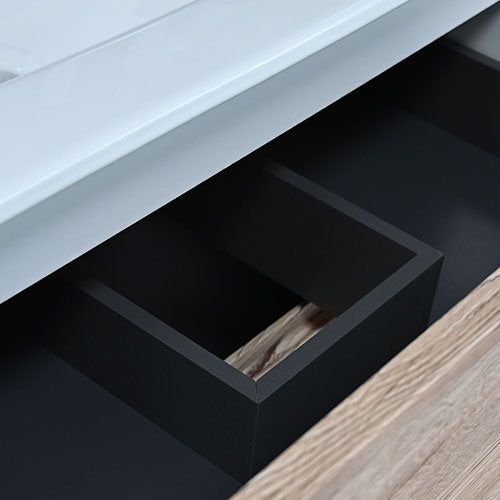 Mobile bagno sospeso Cubi&Co serie Zeus con lavabo integrale, specchio e lampada LED - varie finiture 5