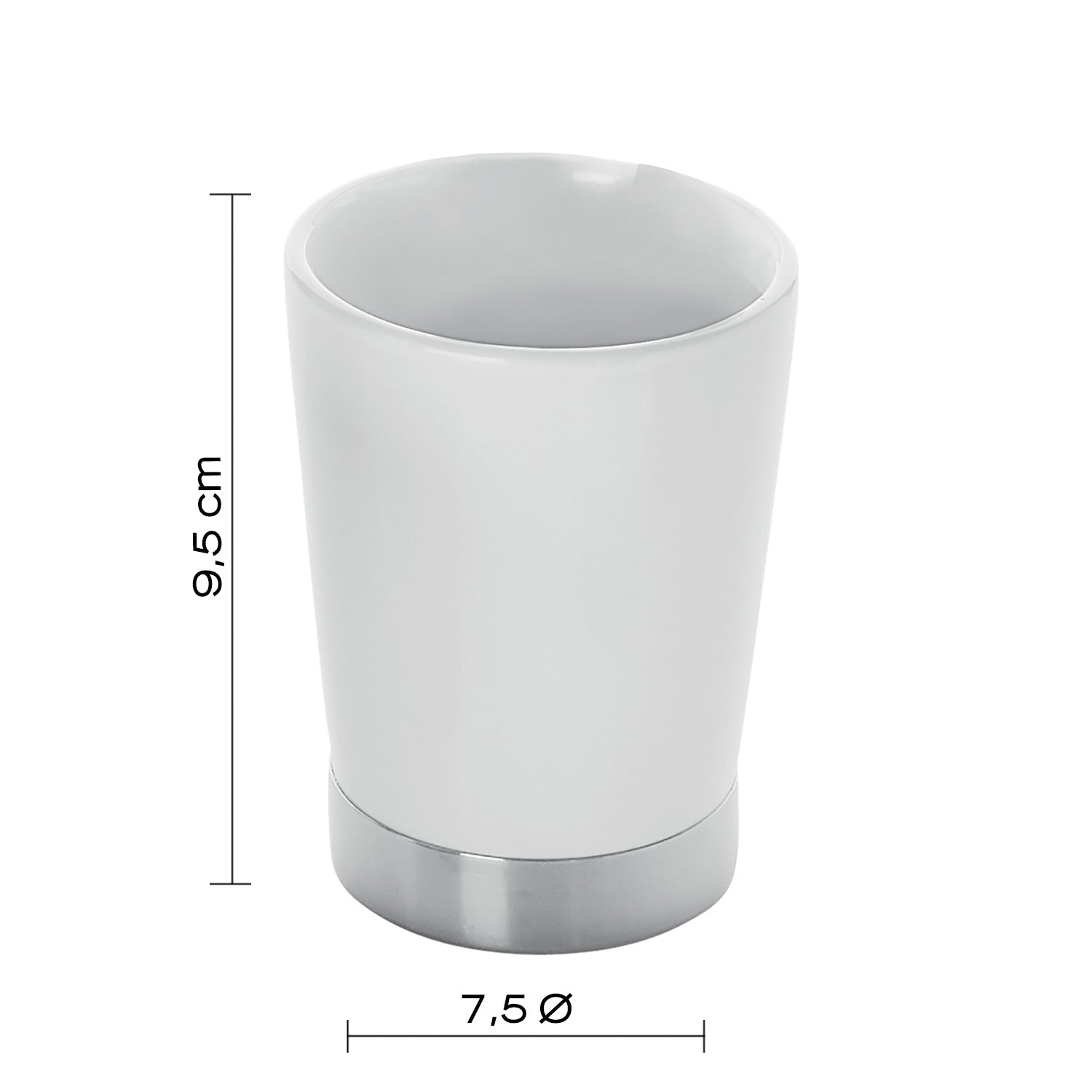  Portaspazzolini in ceramica e Acciaio Inox Gedy serie Petunia - Bianco