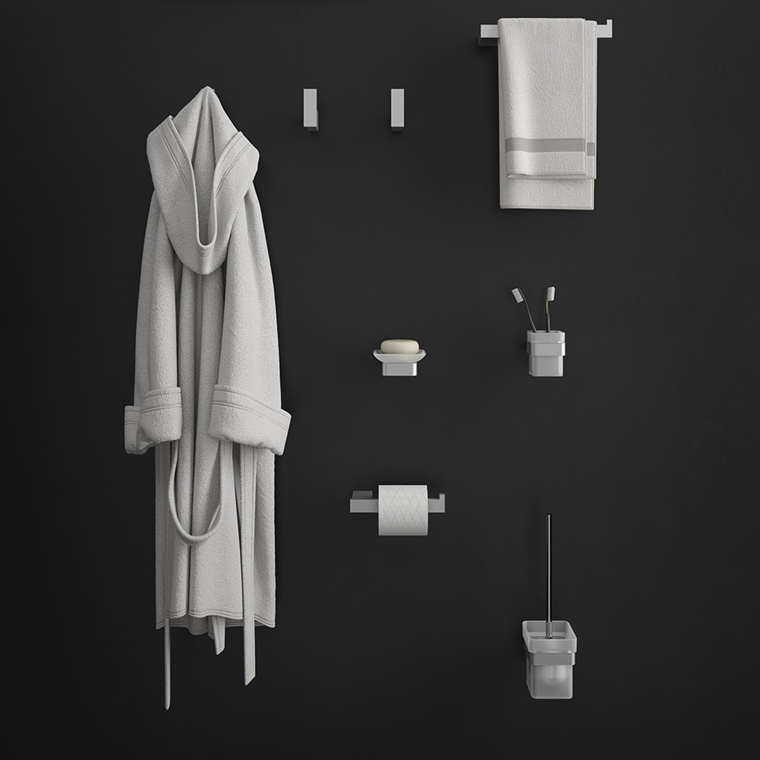  Scopino con ciuffo in setole in Acciaio Inox AISI 304 e Cromall Maui di Gedy - Spazzolato by CeramicStore | Lo specialista del tuo bagno