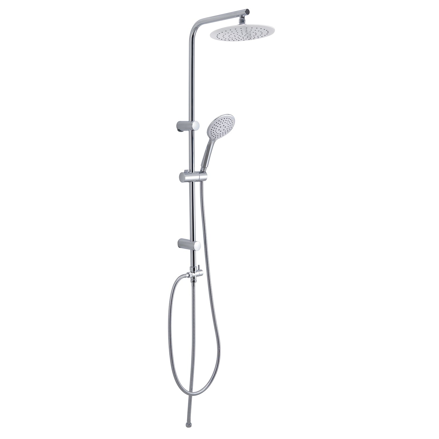 Colonna doccia regolabile con soffione tondo e doccetta a 3 getti di Gedy modello Easy 01 - Cromato/Bianco by CeramicStore | Lo specialista del tuo bagno