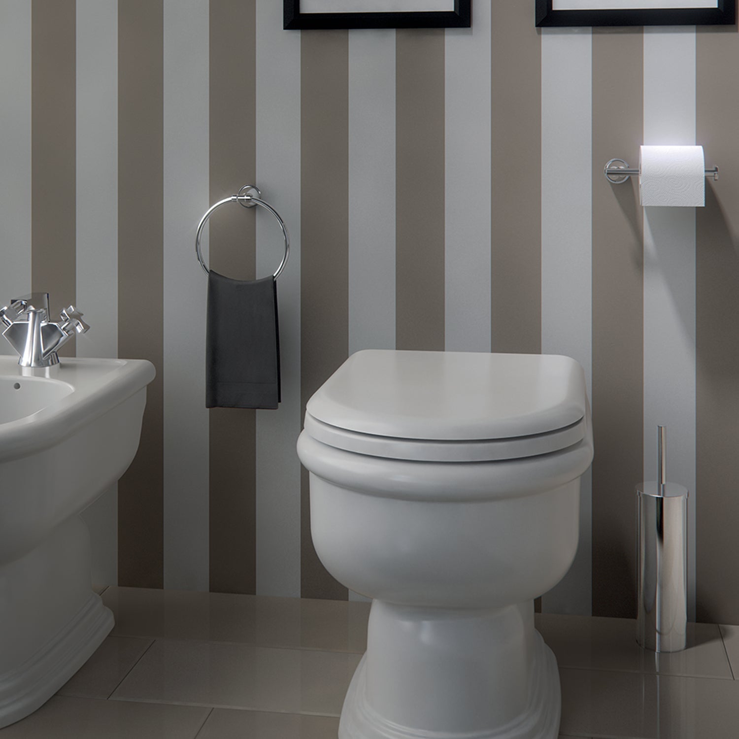  Porta carta igienica in Acciaio Inox Genziana di Gedy - Cromato