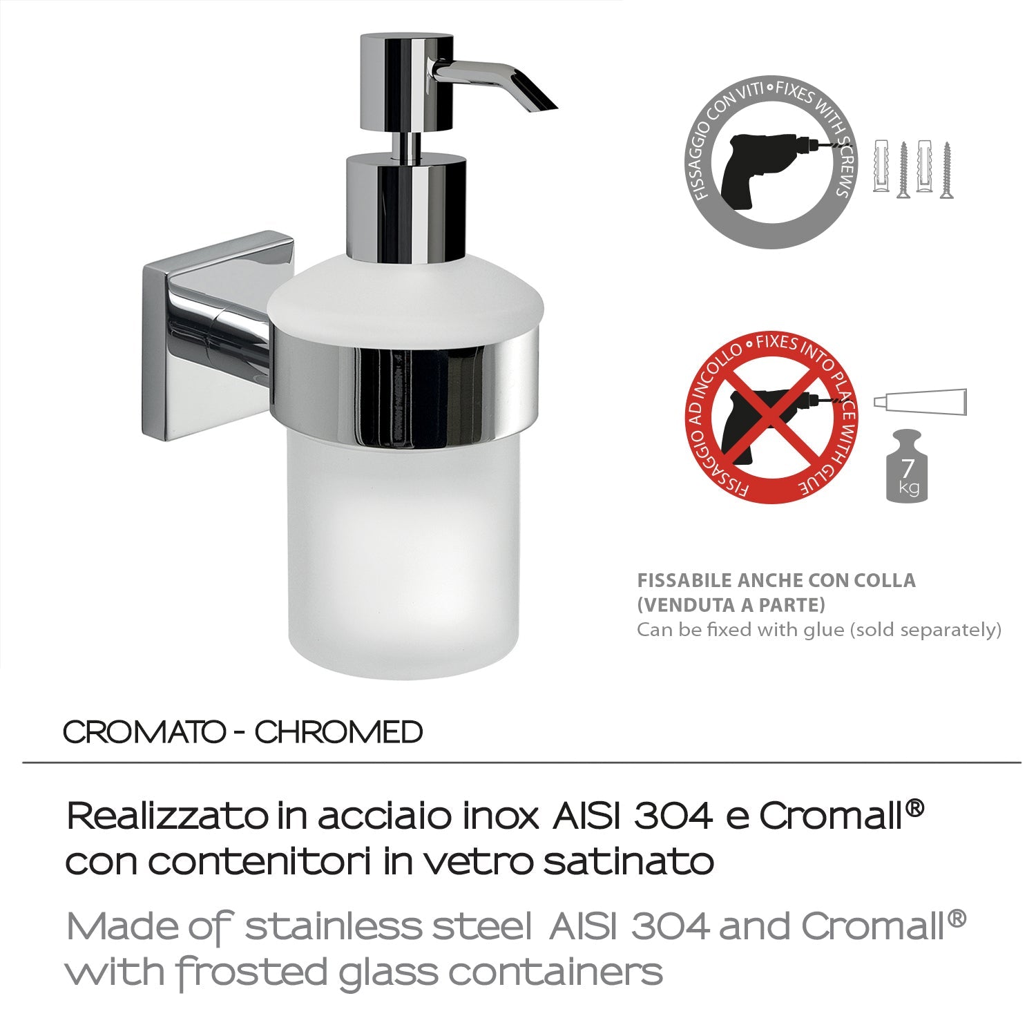  Dosasapone con erogatore in Cromall Gedy serie Fuji - Cromato by CeramicStore | Lo specialista del tuo bagno