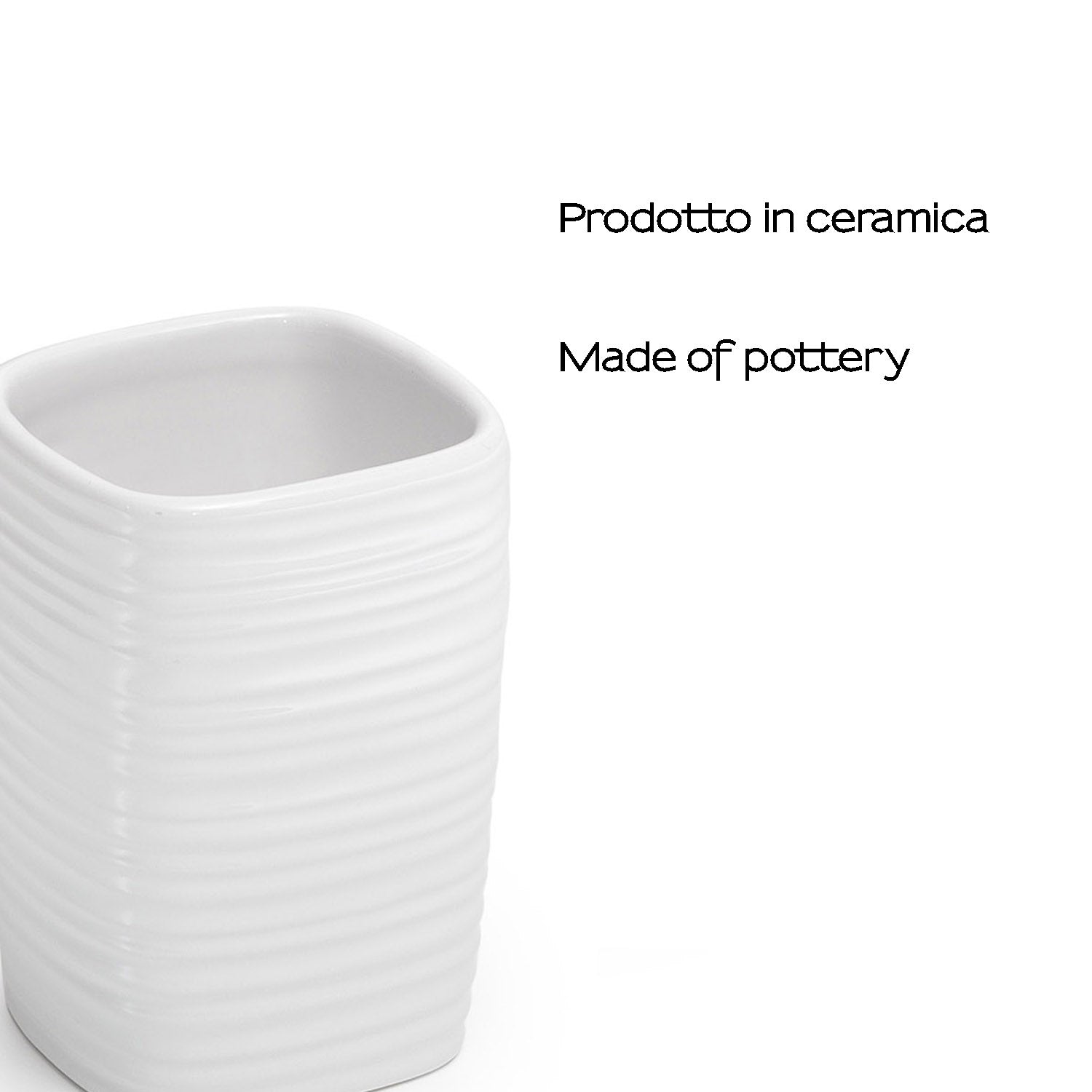  Portaspazzolini in ceramica Gedy serie Kelly - Bianco