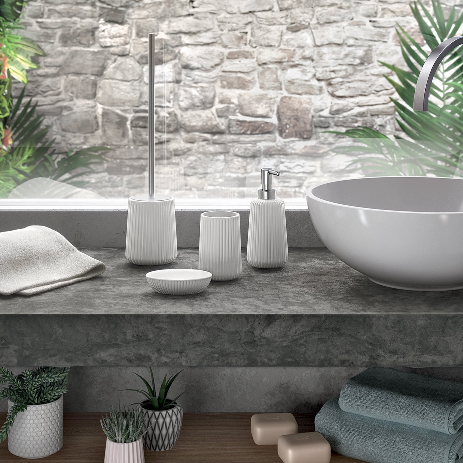  Portasapone da appoggio in ceramica di Gedy modello Marika - Bianco