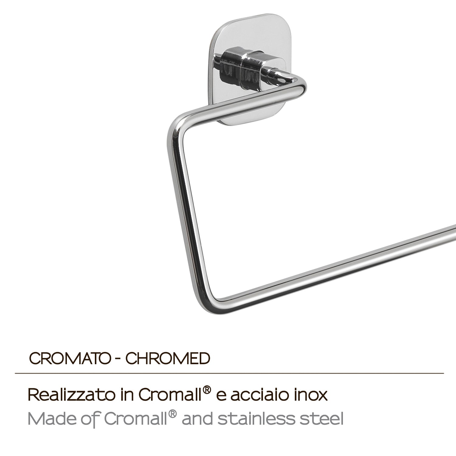  Porta asciugamani ad anello in acciaio inox e cromall Teide di Gedy - Cromato by CeramicStore | Lo specialista del tuo bagno