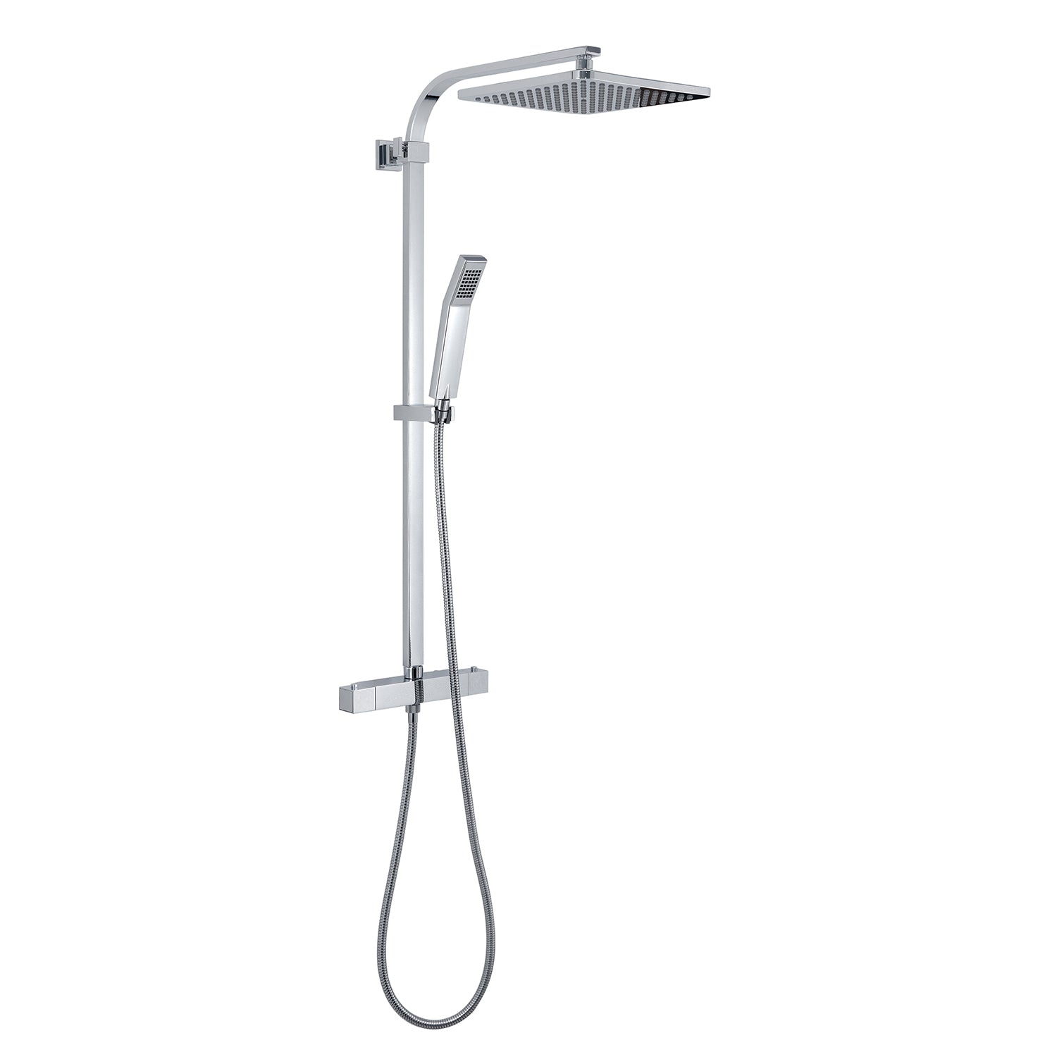 Colonna doccia estensibile con soffione quadrato e doccetta modello Star Mix 01 di Gedy - Cromato by CeramicStore | Lo specialista del tuo bagno