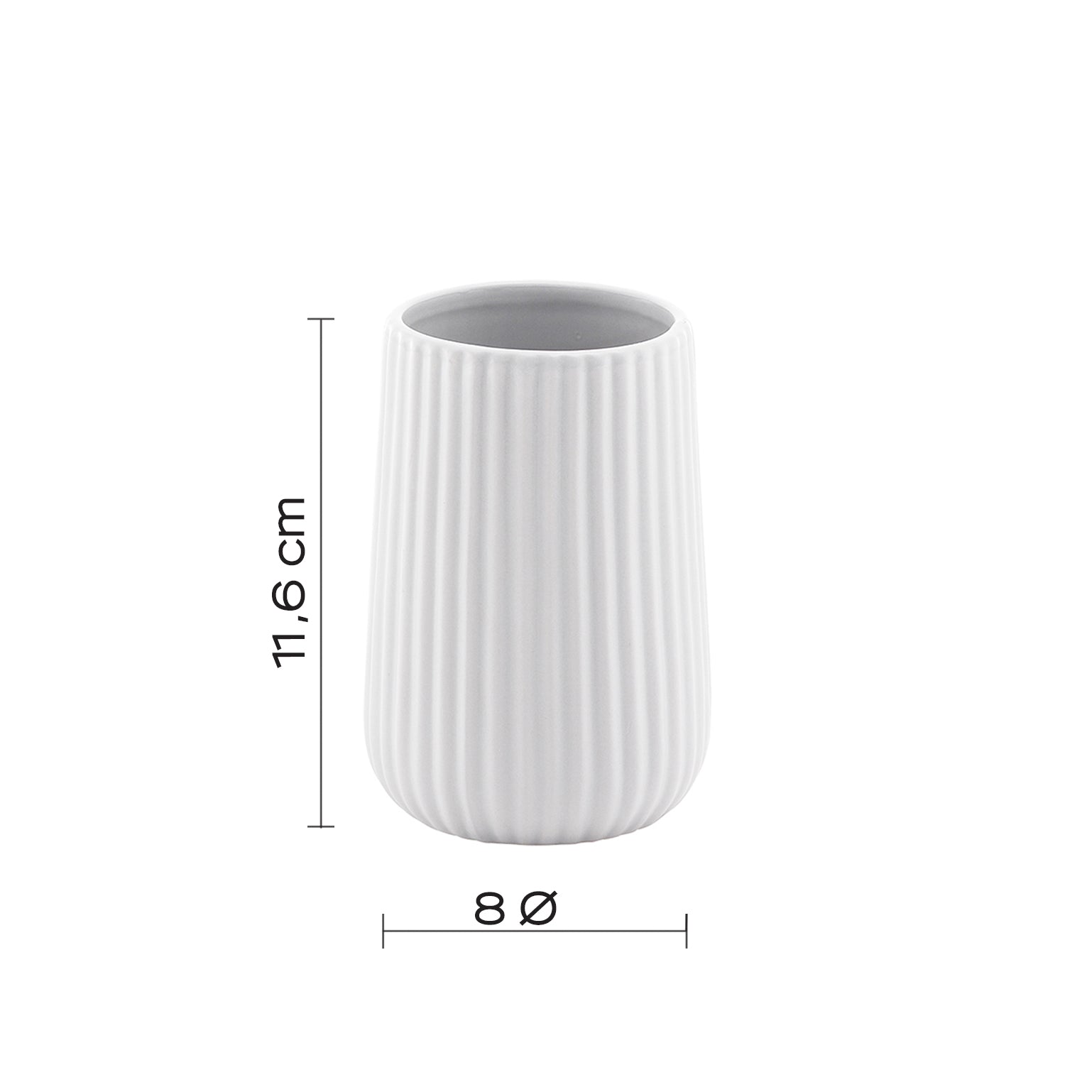  Portaspazzolini da appoggio in ceramica Gedy modello Marika - Bianco