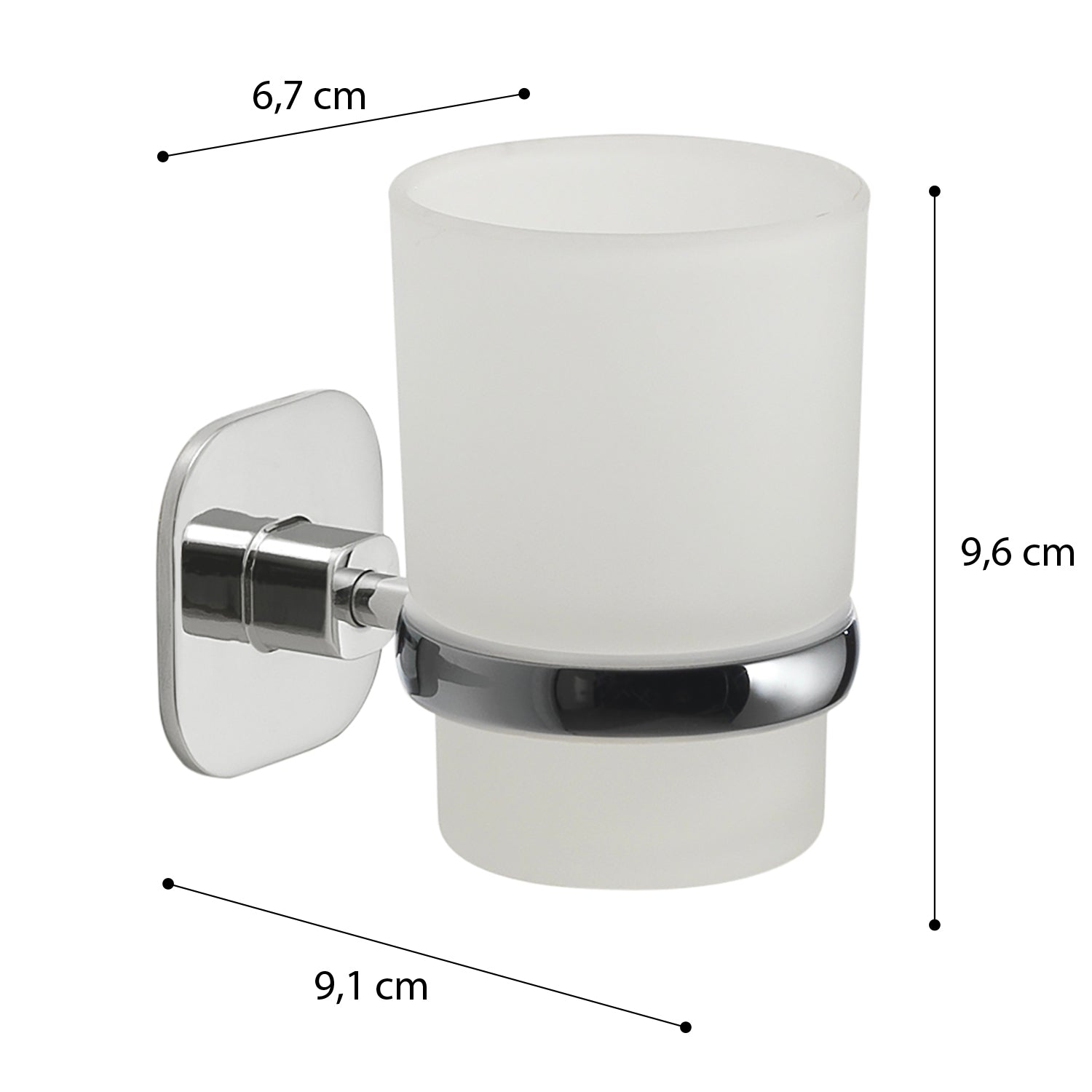  Portaspazzolini in acciaio inox e cromall Teide di Gedy - Cromato
