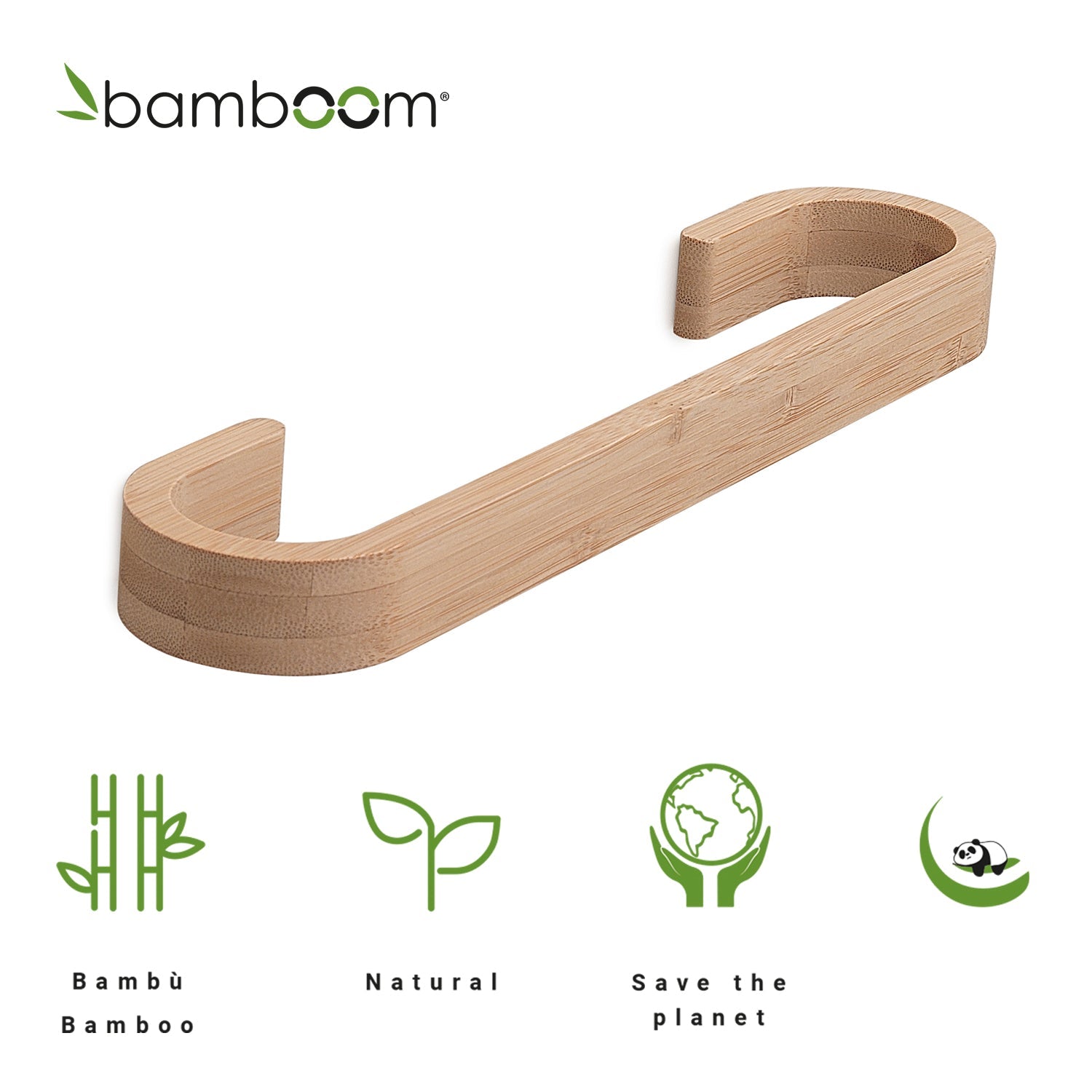  Portasalviette 30 cm in bambà¹ Gedy serie Himalaya - Naturale by CeramicStore | Lo specialista del tuo bagno
