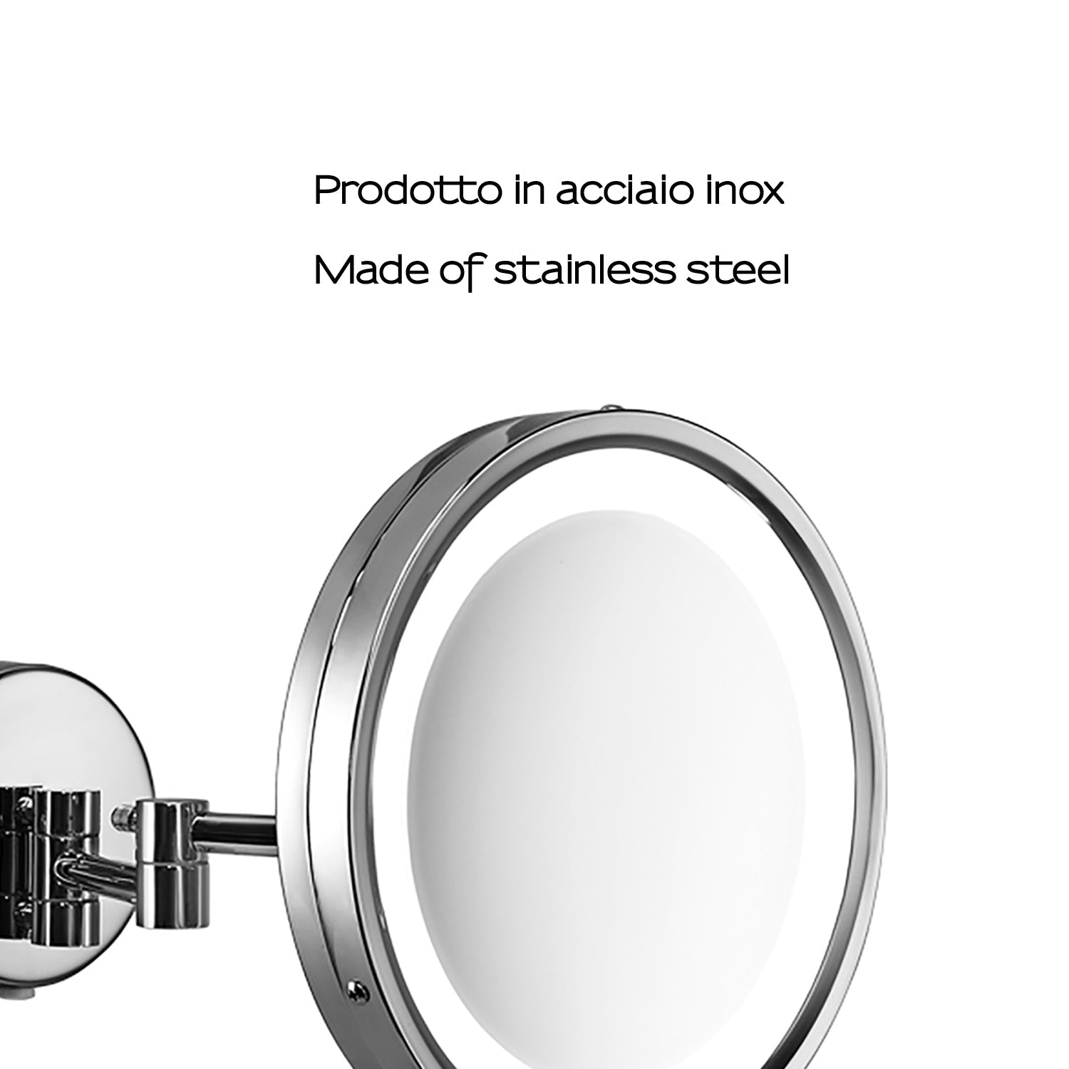  Specchio ingranditore Vincent 5X da muro con luce LED - Cromato by CeramicStore | Lo specialista del tuo bagno
