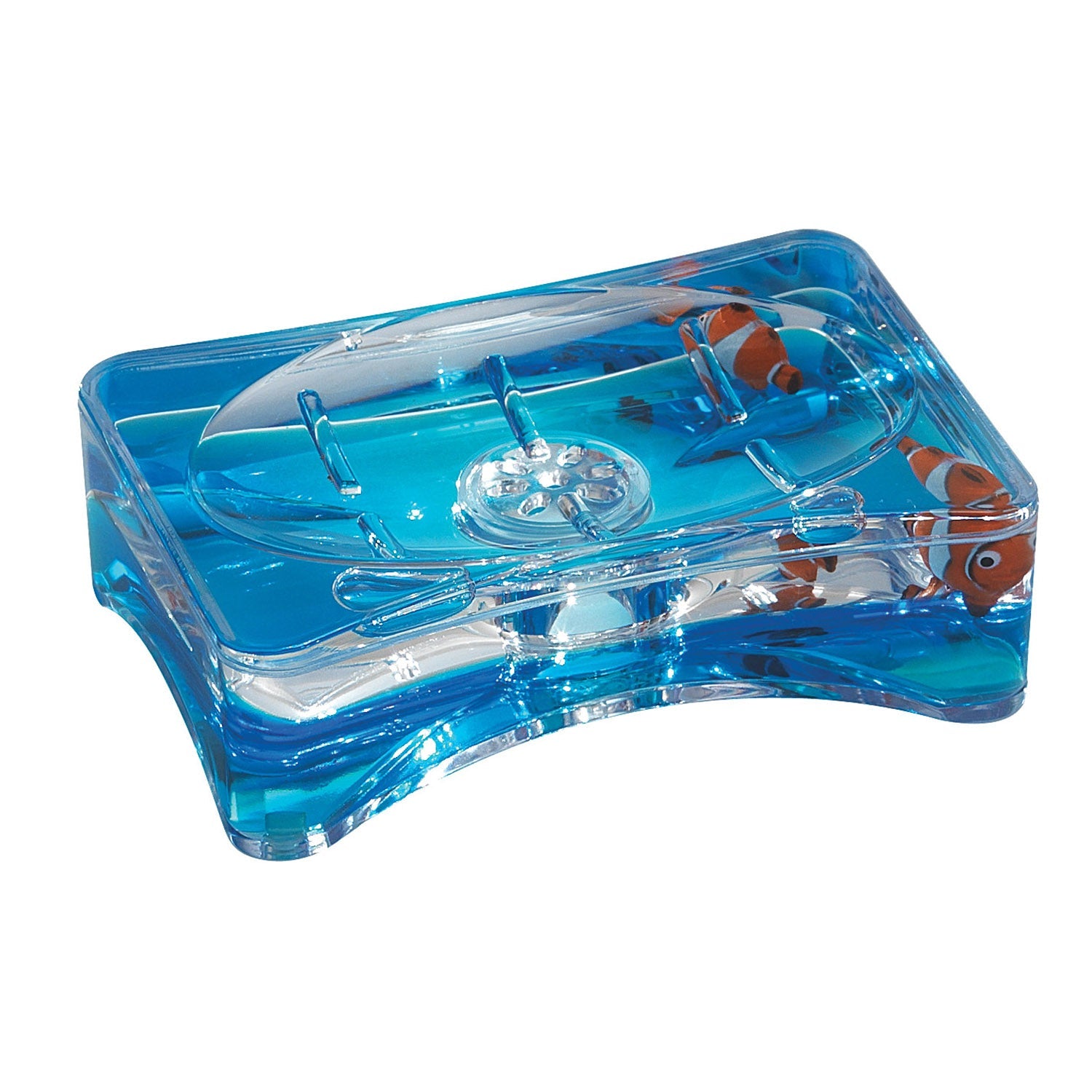 Portasapone da appoggio Gedy serie Pyxis - Bianco/Blu