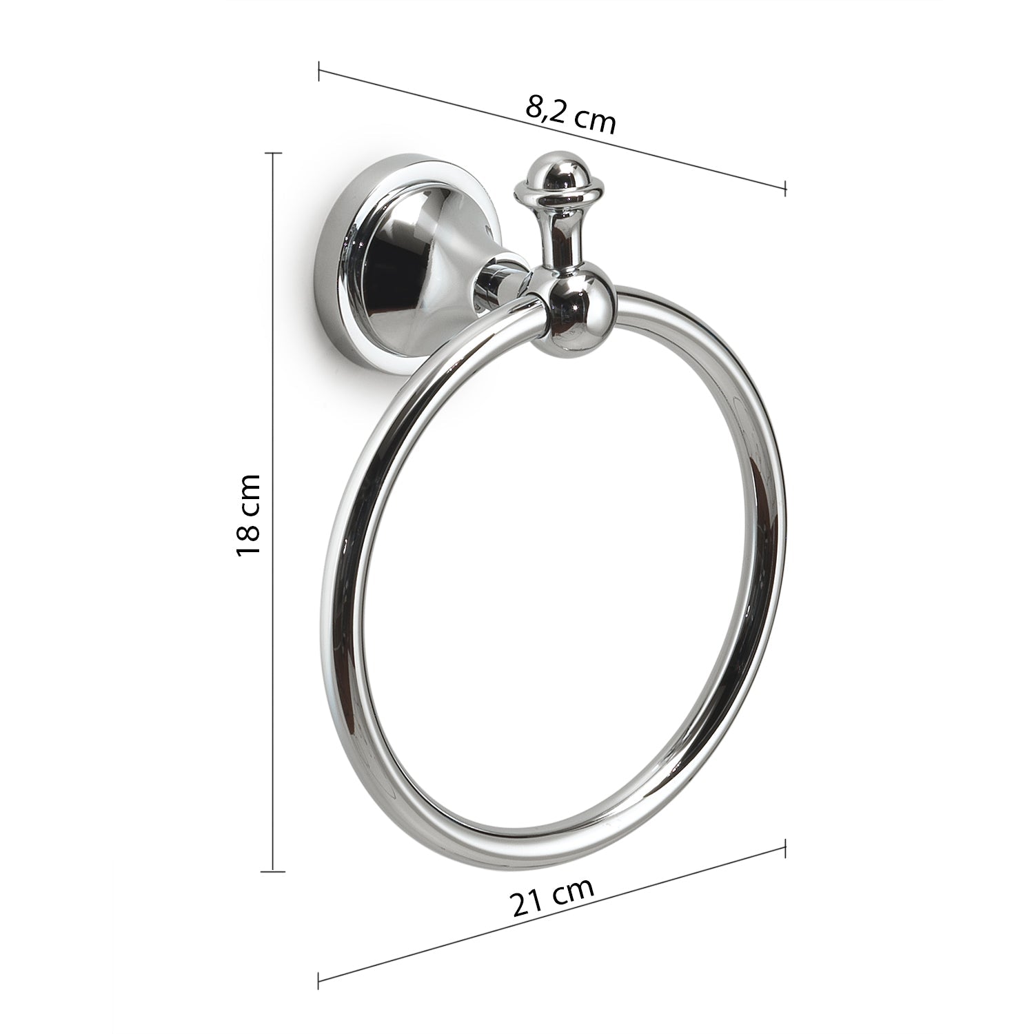  Porta asciugamani ad anello con installazione a parete Nevis di Gedy - Cromato by CeramicStore | Lo specialista del tuo bagno