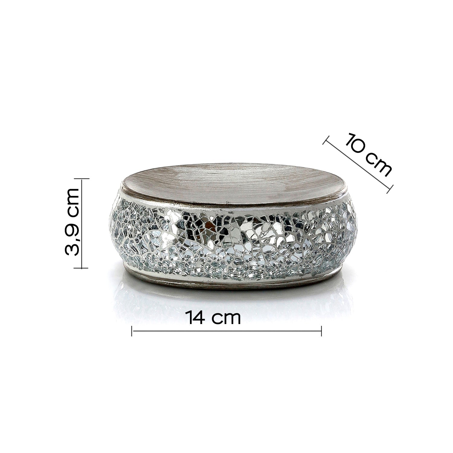  Portasapone in ceramica e vetro Gedy serie Myosotis - Argento