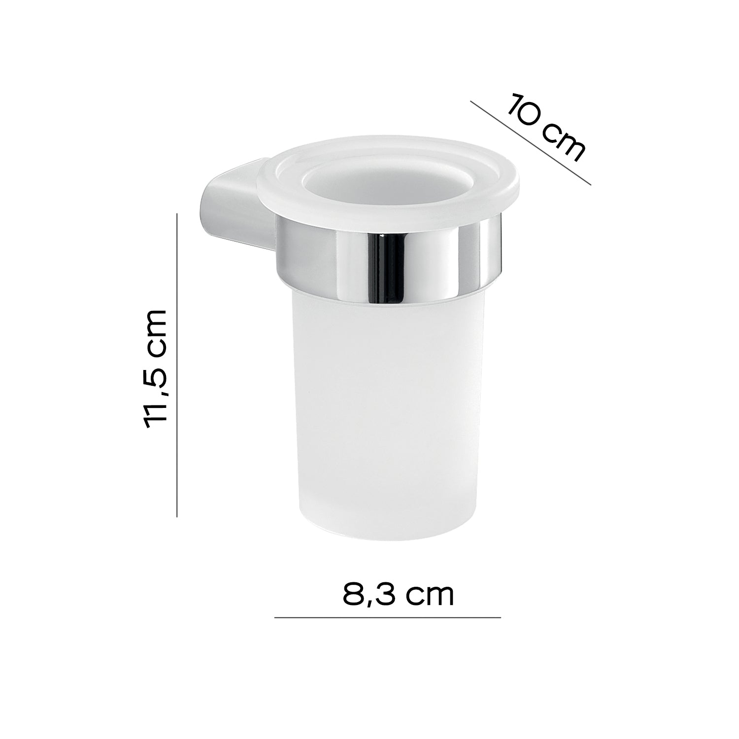  Portaspazzolini a parete Gedy serie Azzorre - Cromato