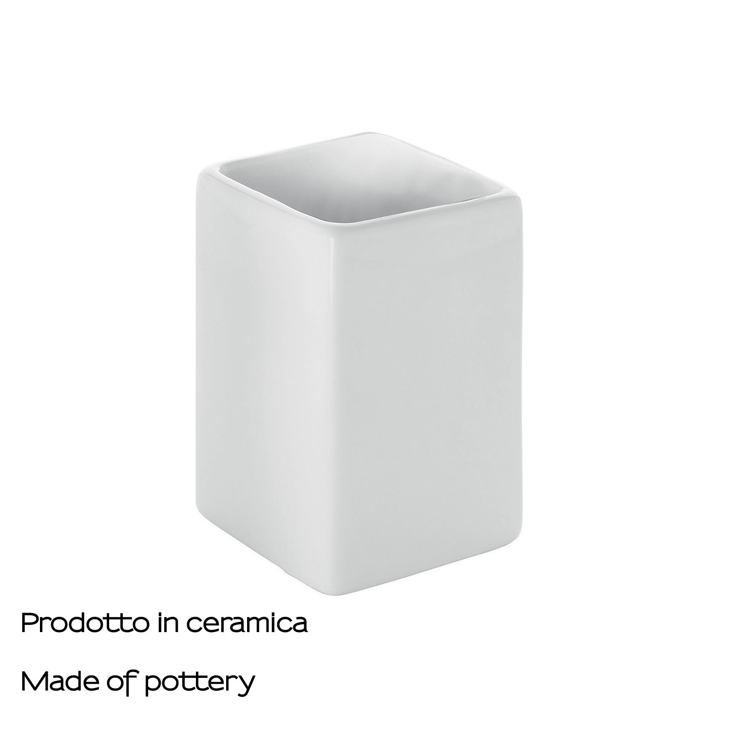  Portaspazzolini in ceramica Gedy serie Verbena - Bianco