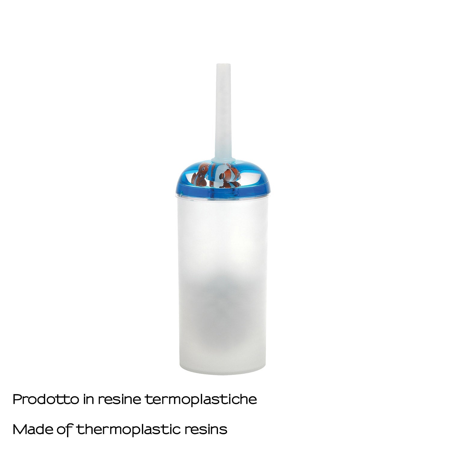  Scopino da appoggio con ciuffo in setole Gedy serie Pyxis - Bianco/Blu by CeramicStore | Lo specialista del tuo bagno