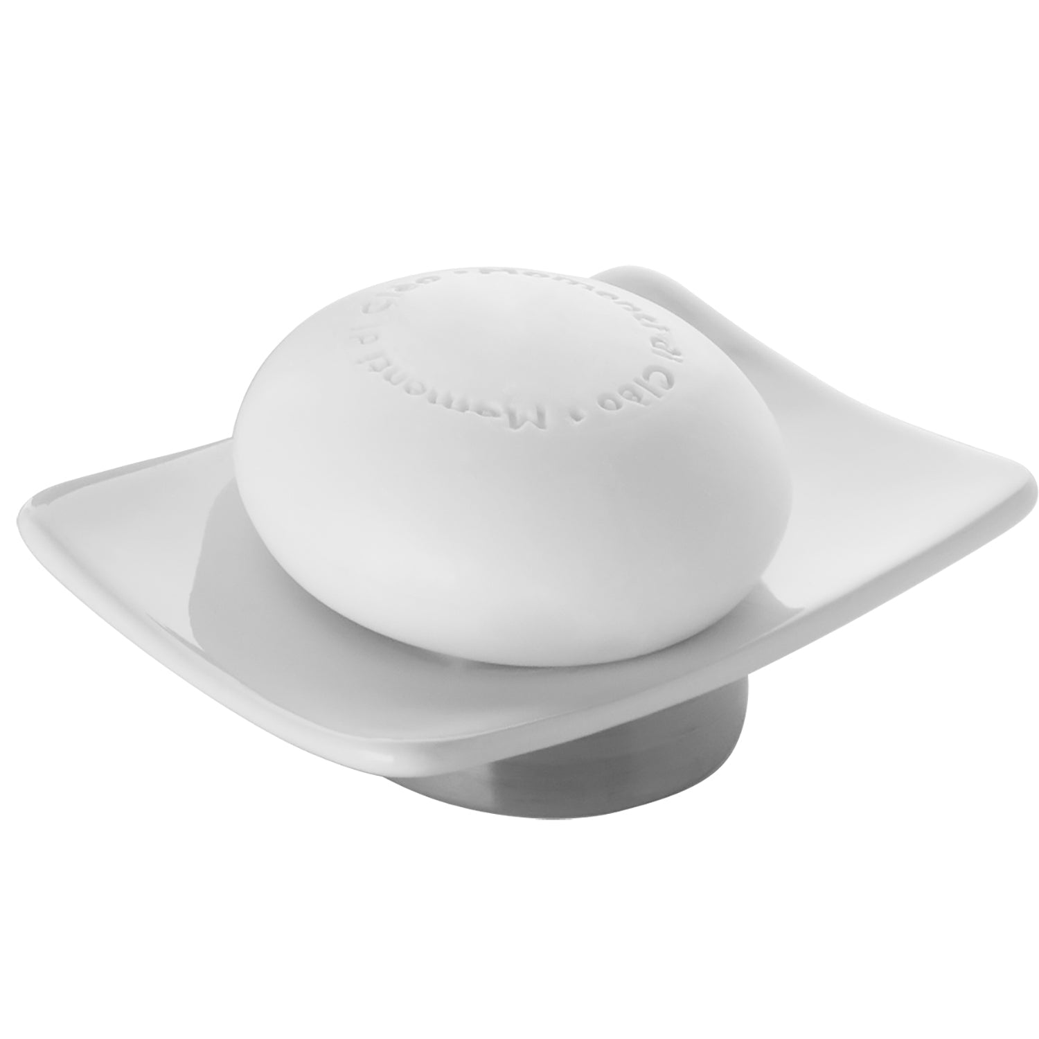  Portasapone in ceramica e Acciaio Inox Gedy serie Petunia - Bianco