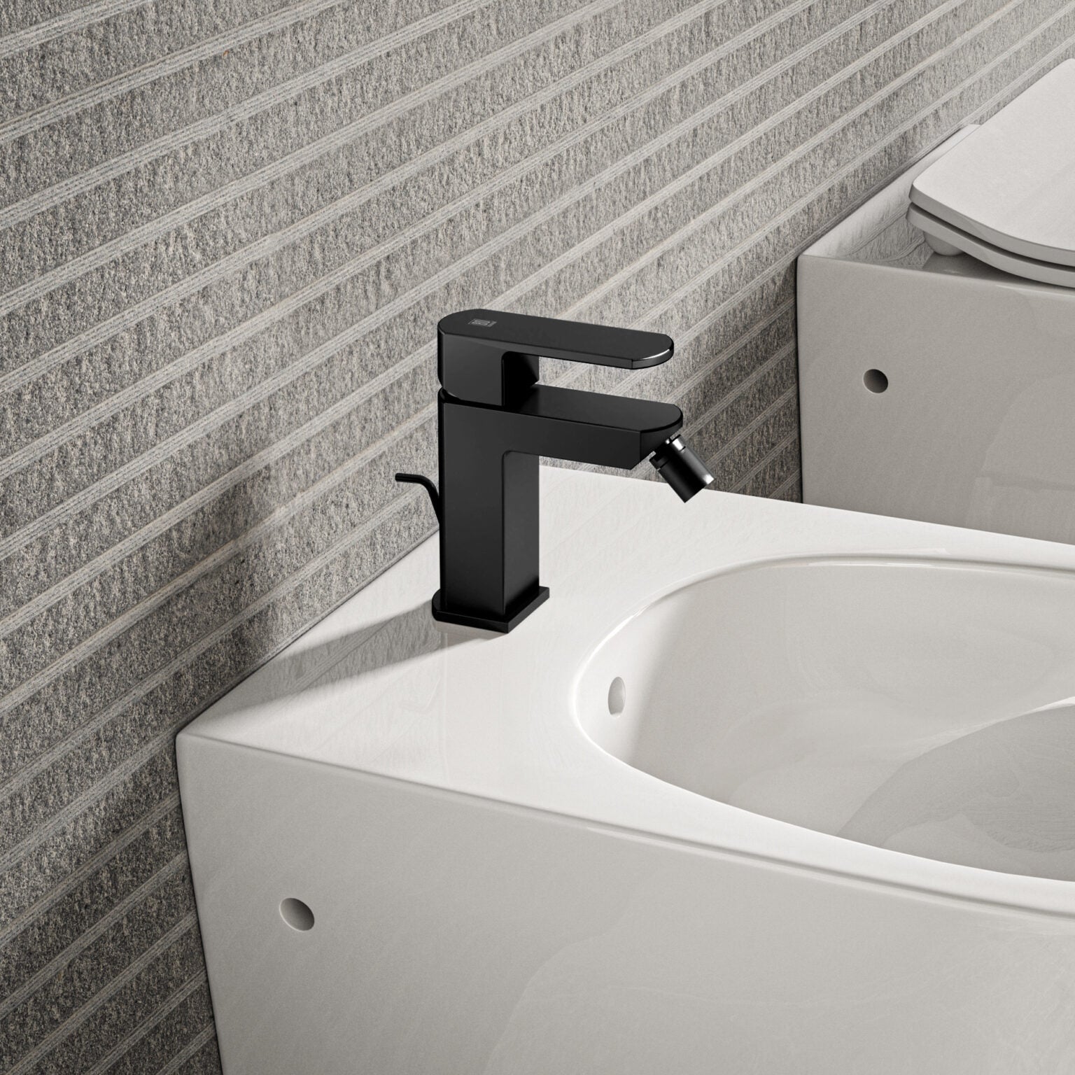 Miscelatore monocomando bidet con scarico RubiFlux serie Dema 3