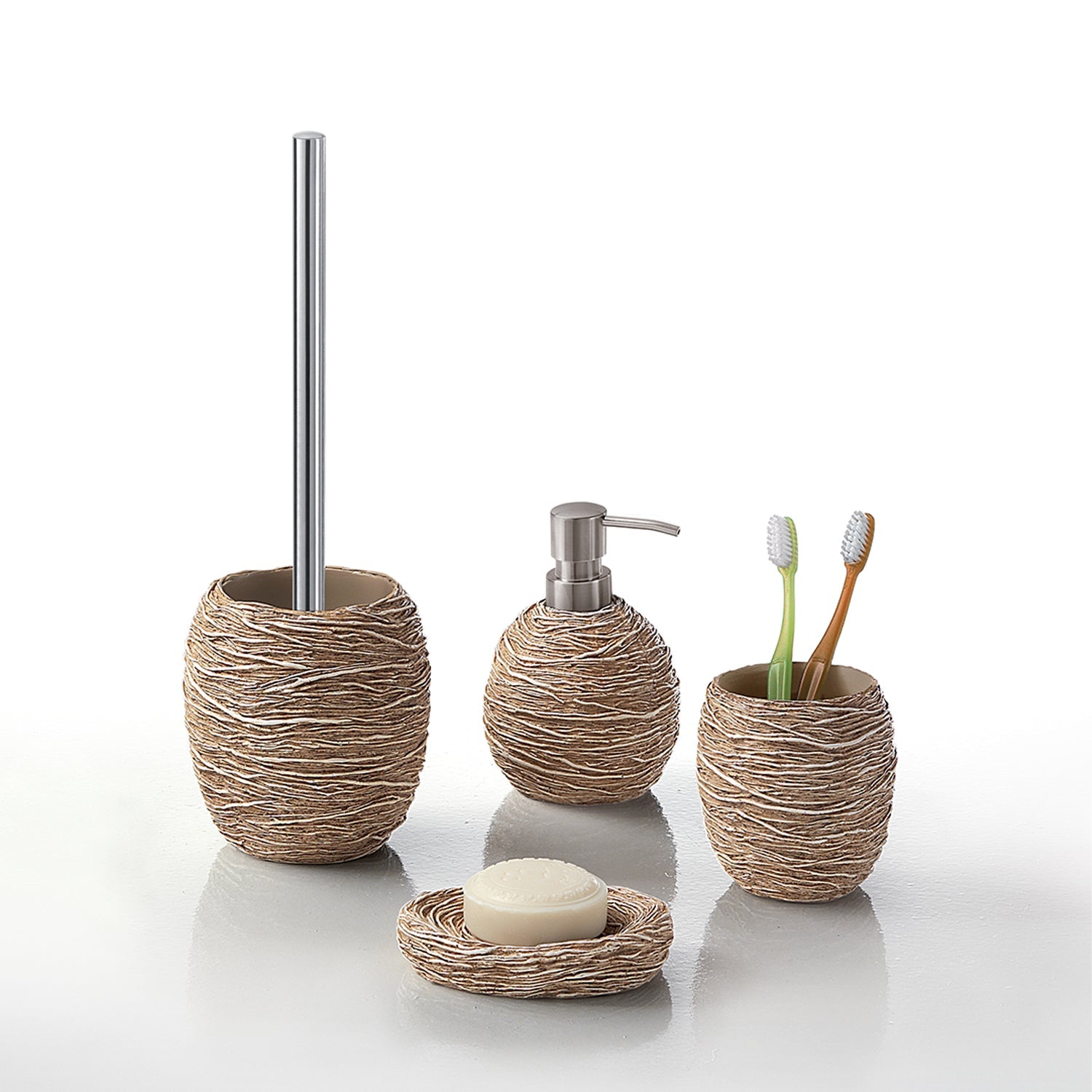  Portaspazzolini da appoggio Gedy serie Idra - Beige