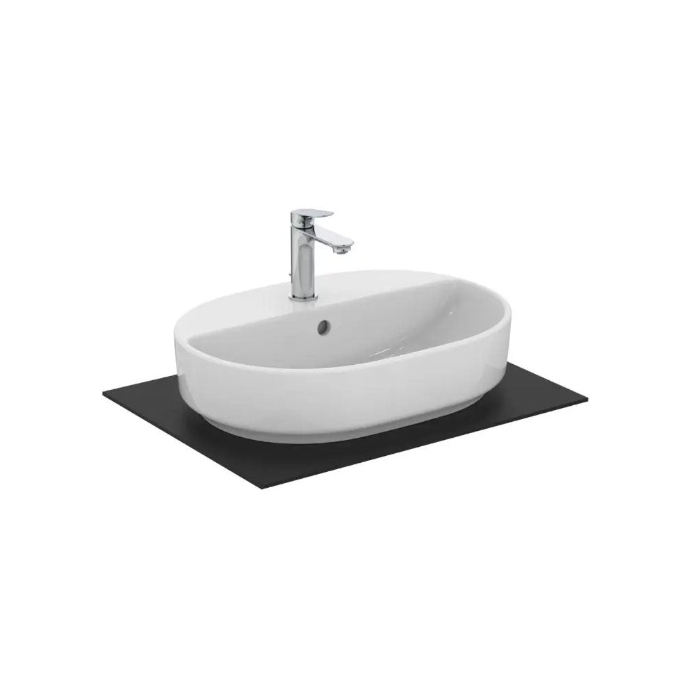 Lavabo d’appoggio ovale Ideal Standard i.Life O 55x40 cm con foro rubinetteria - Bianco lucido 3