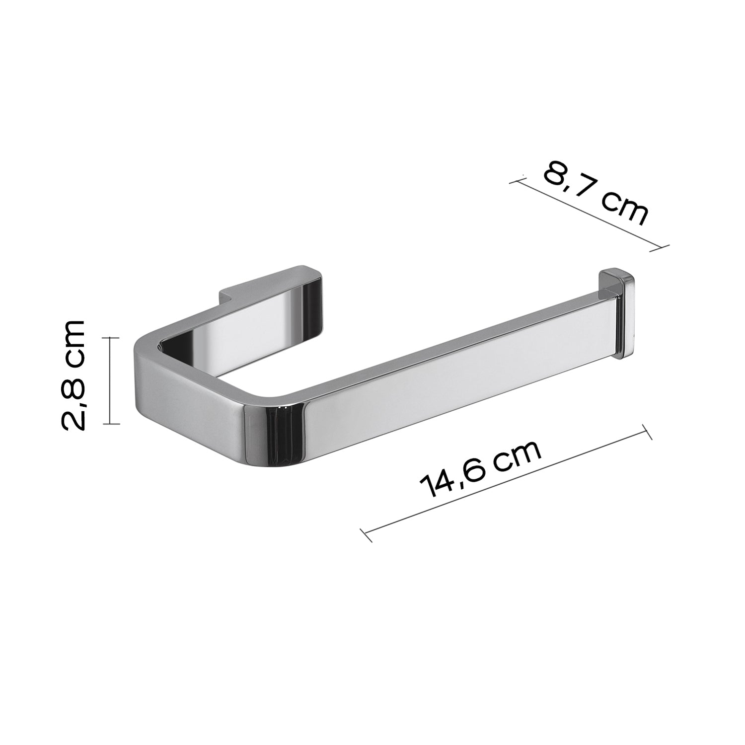  Portarotolo in Ottone e Cromall Gedy serie Samoa - Cromato