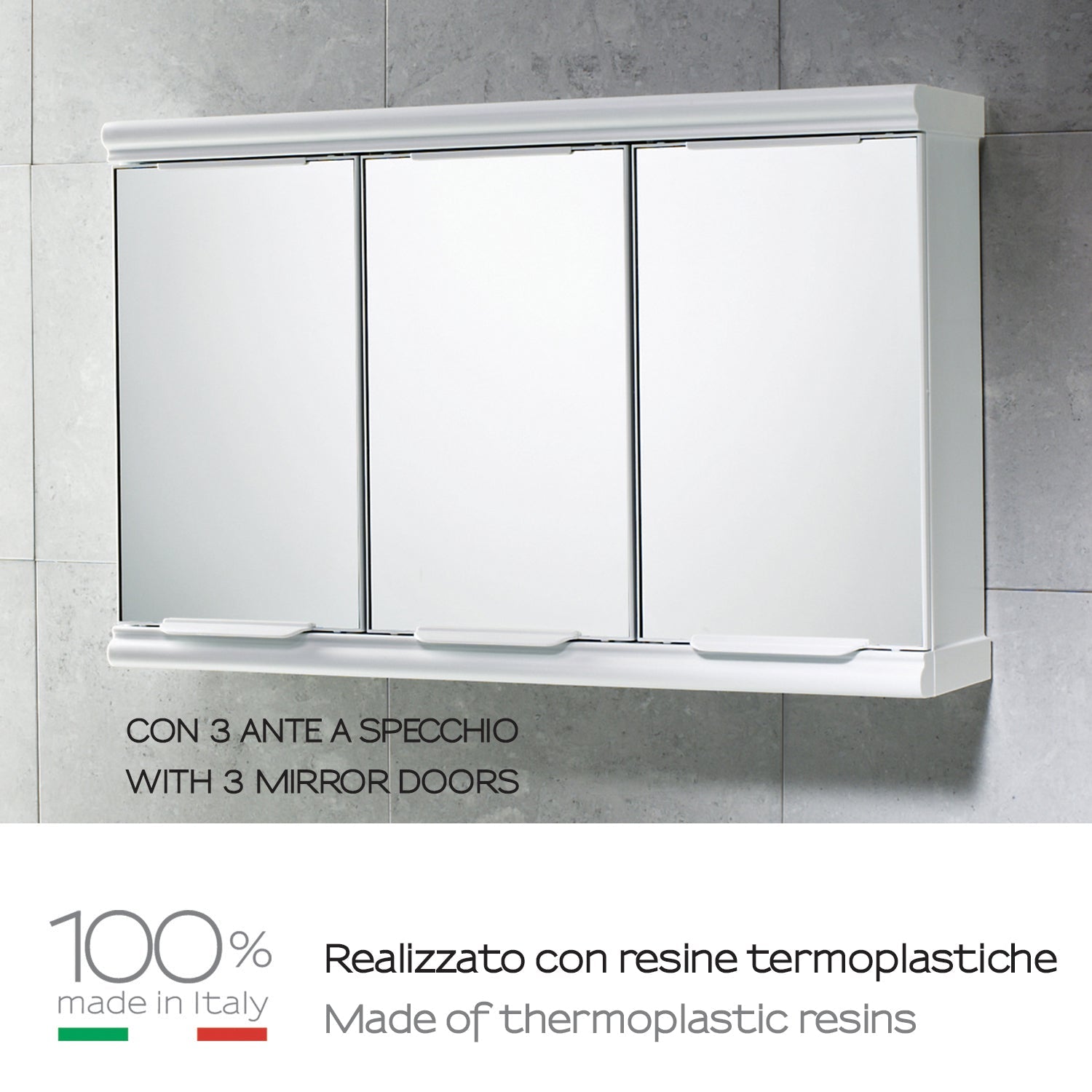  Specchio contenitore con 3 ante e 2 ripiani modello Princess di Gedy - Bianco by CeramicStore | Lo specialista del tuo bagno