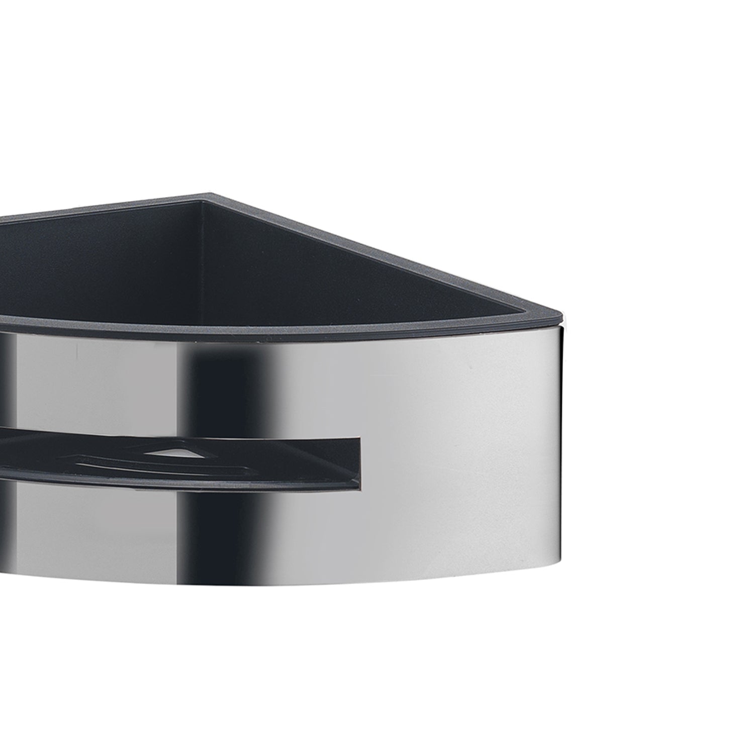  Portaoggetti doccia angolare modello Poseidon Gedy in cromo/nero by CeramicStore | Lo specialista del tuo bagno