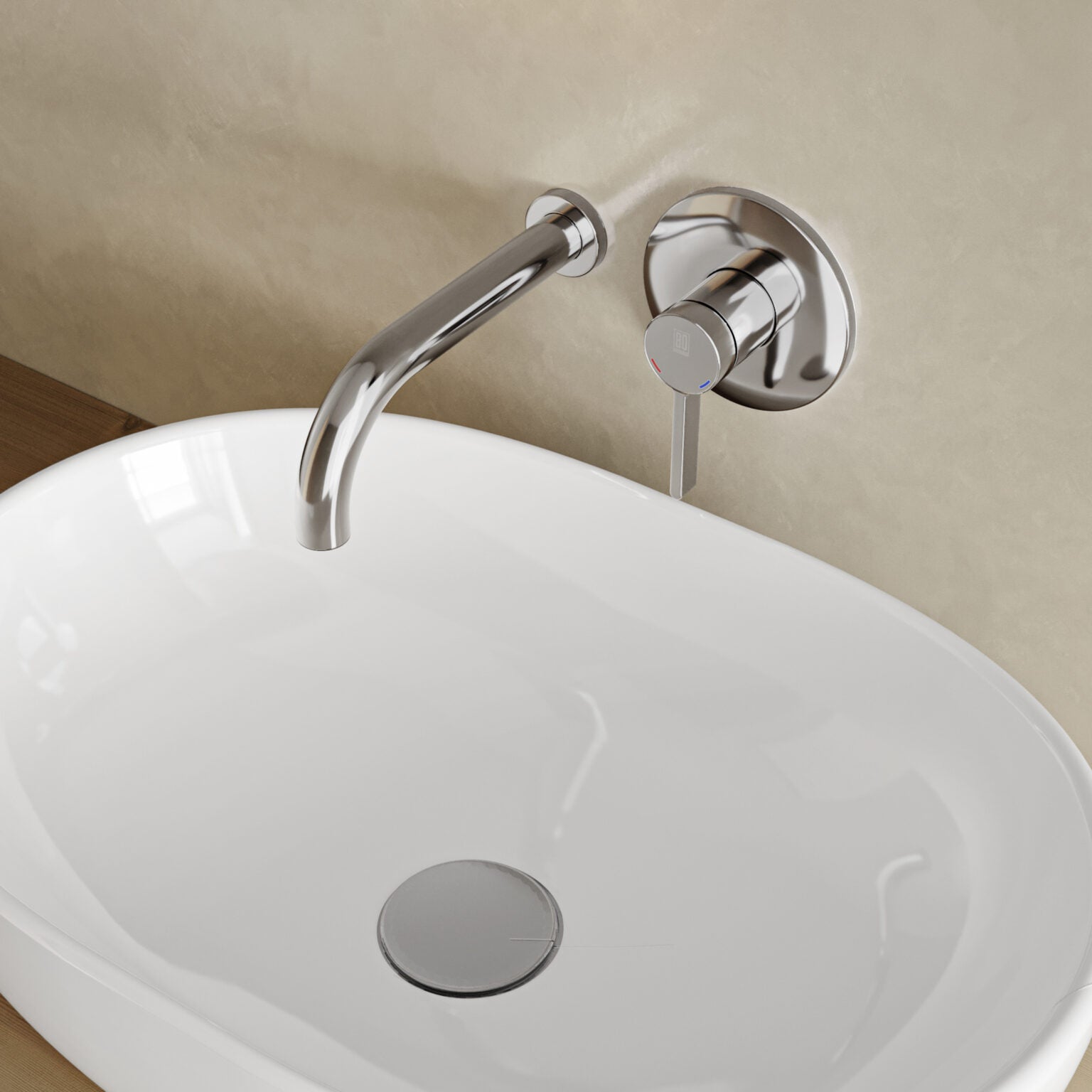 Miscelatore lavabo a muro RubiFlux serie Tundra - varie finiture