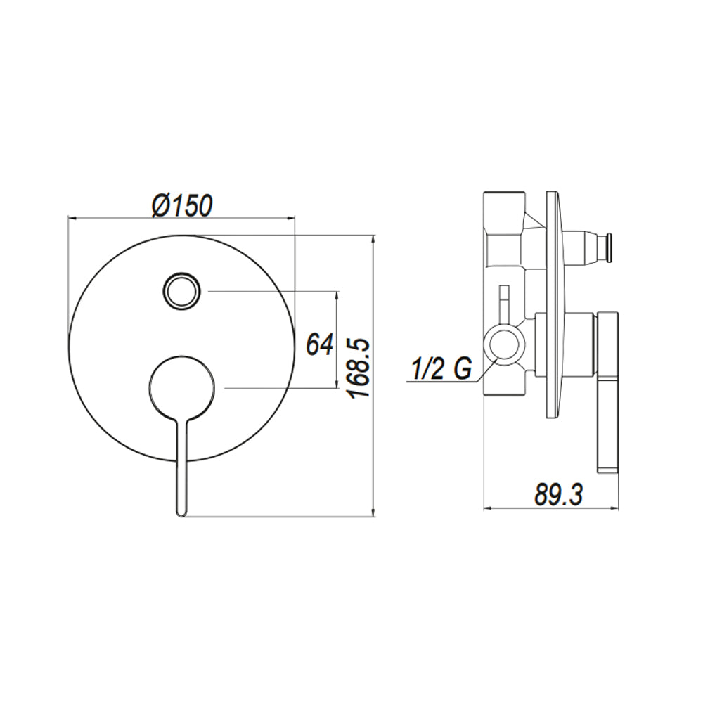 Miscelatore da incasso per doccia con deviatore RubiFlux serie Tundra - varie finiture 3