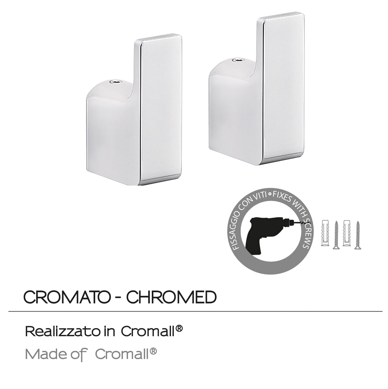  Appendiabiti 2 pezzi a muro Gedy serie Pirenei - Cromato by CeramicStore | Lo specialista del tuo bagno