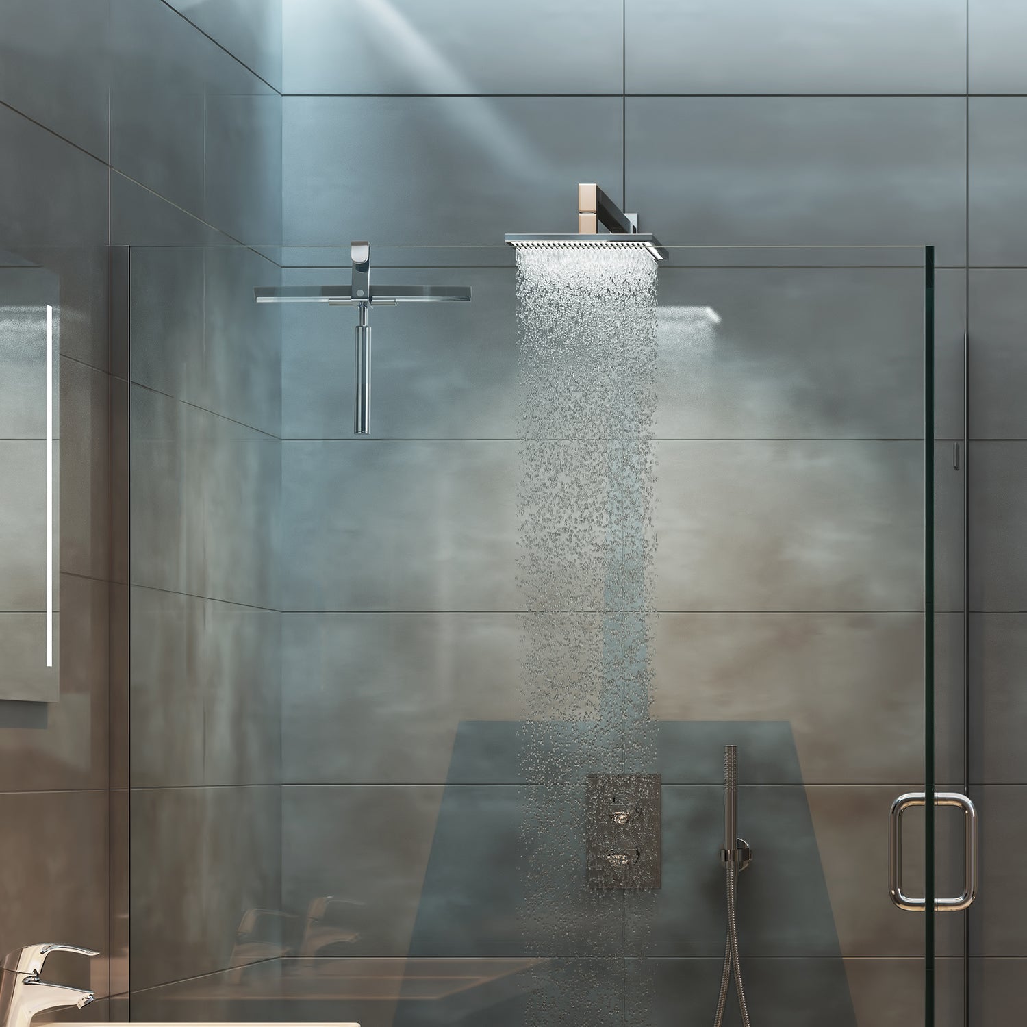  Set tergivetro e gancio modello Thor di Gedy - Cromato by CeramicStore | Lo specialista del tuo bagno