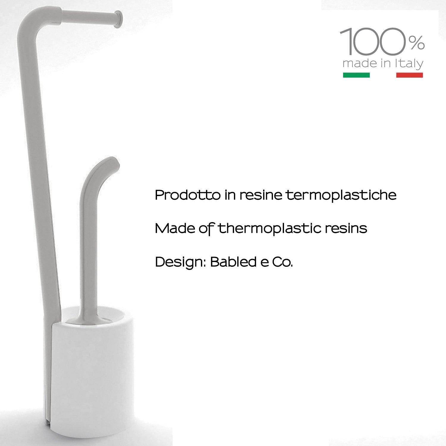  Piantana portarotolo e scopino Wc di Gedy serie Wendy - Bianco/Grigio