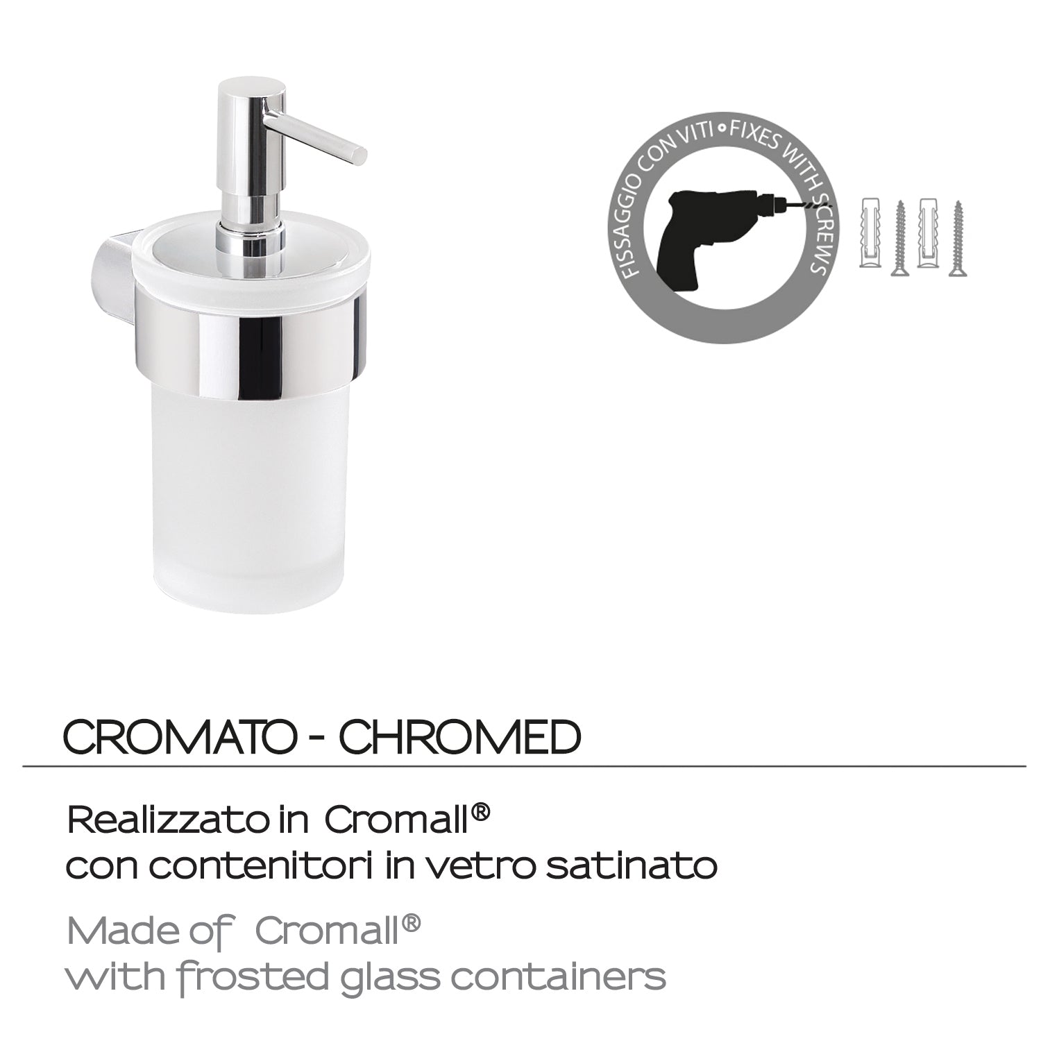  Dosasapone a muro con erogatore di Gedy serie Pirenei - Cromato by CeramicStore | Lo specialista del tuo bagno