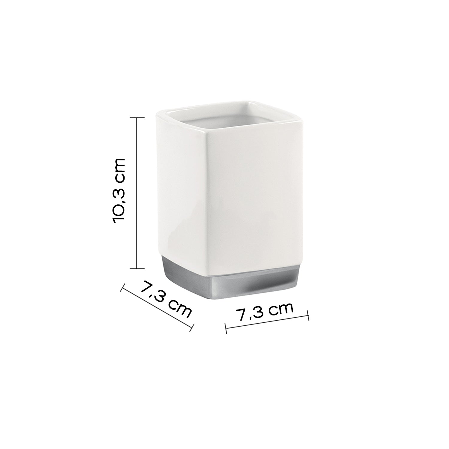  Portaspazzolini in ceramica Gedy serie Lucy - Bianco