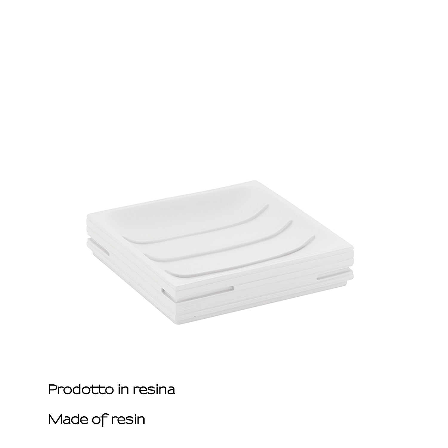  Portasapone da appoggio in resina di Gedy serie Quadrotto - Bianco