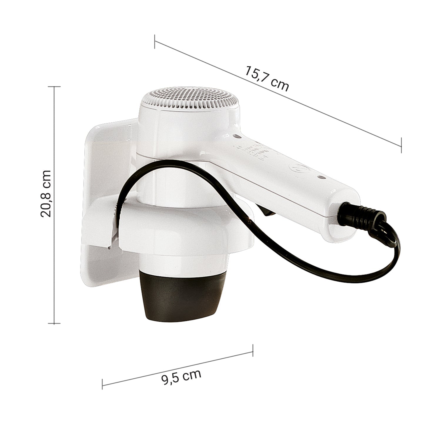  Gedy Phon Albatros - 1200W Con Supporto A Parete Bianco by CeramicStore | Lo specialista del tuo bagno