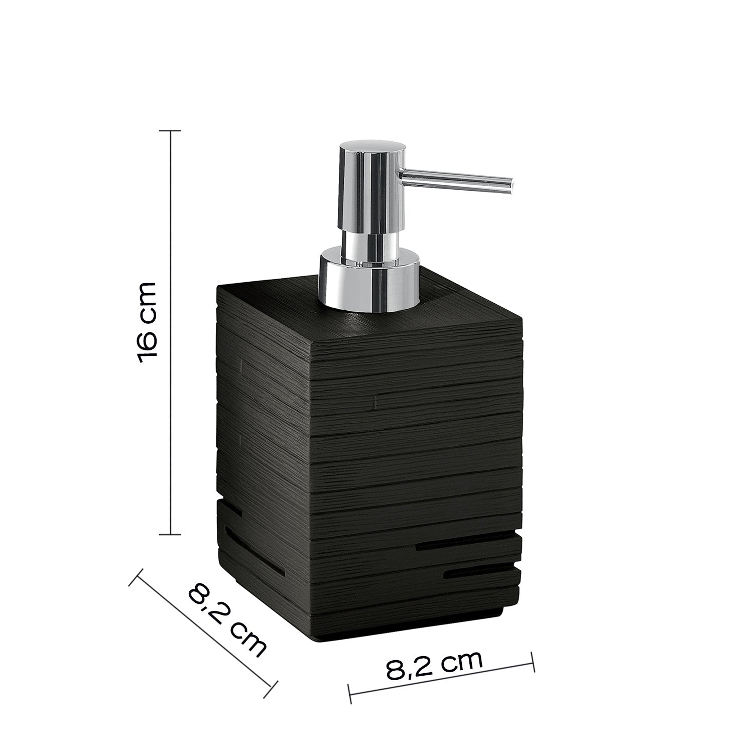  Dosasapone da appoggio con erogatore in plastica Gedy serie Quadrotto - Nero